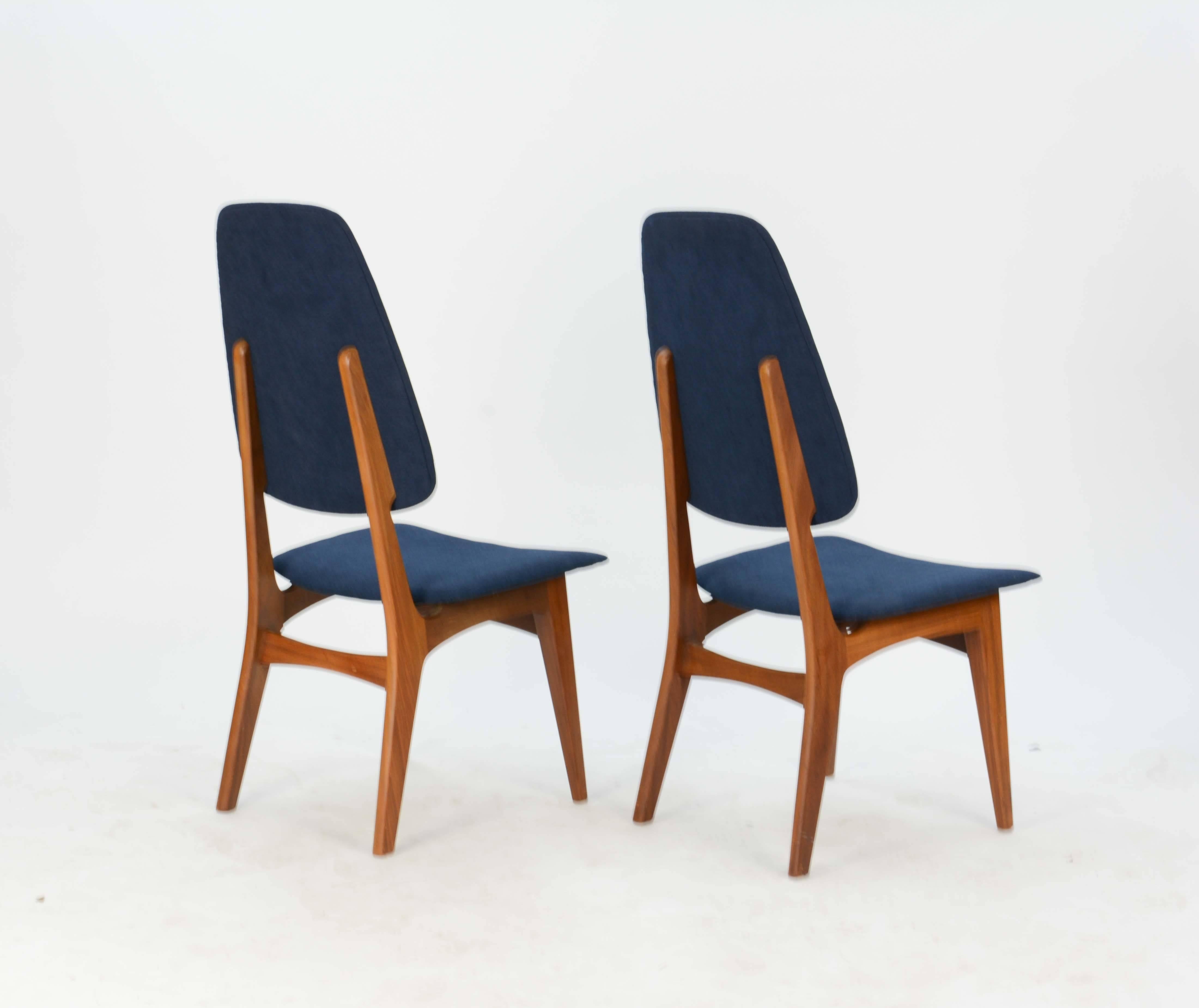 Mid-20th Century Set of Six Sorheim Bruk's Afromosia High Back Dining Chairs of Norway