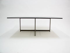 Smoked Glass and Bronze Coffee Table in the Manner of Milo Baughman