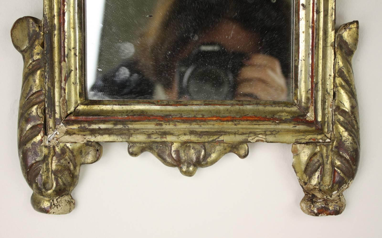 Antique Italian Baroque Gilded Mirror In Good Condition In Port Chester, NY