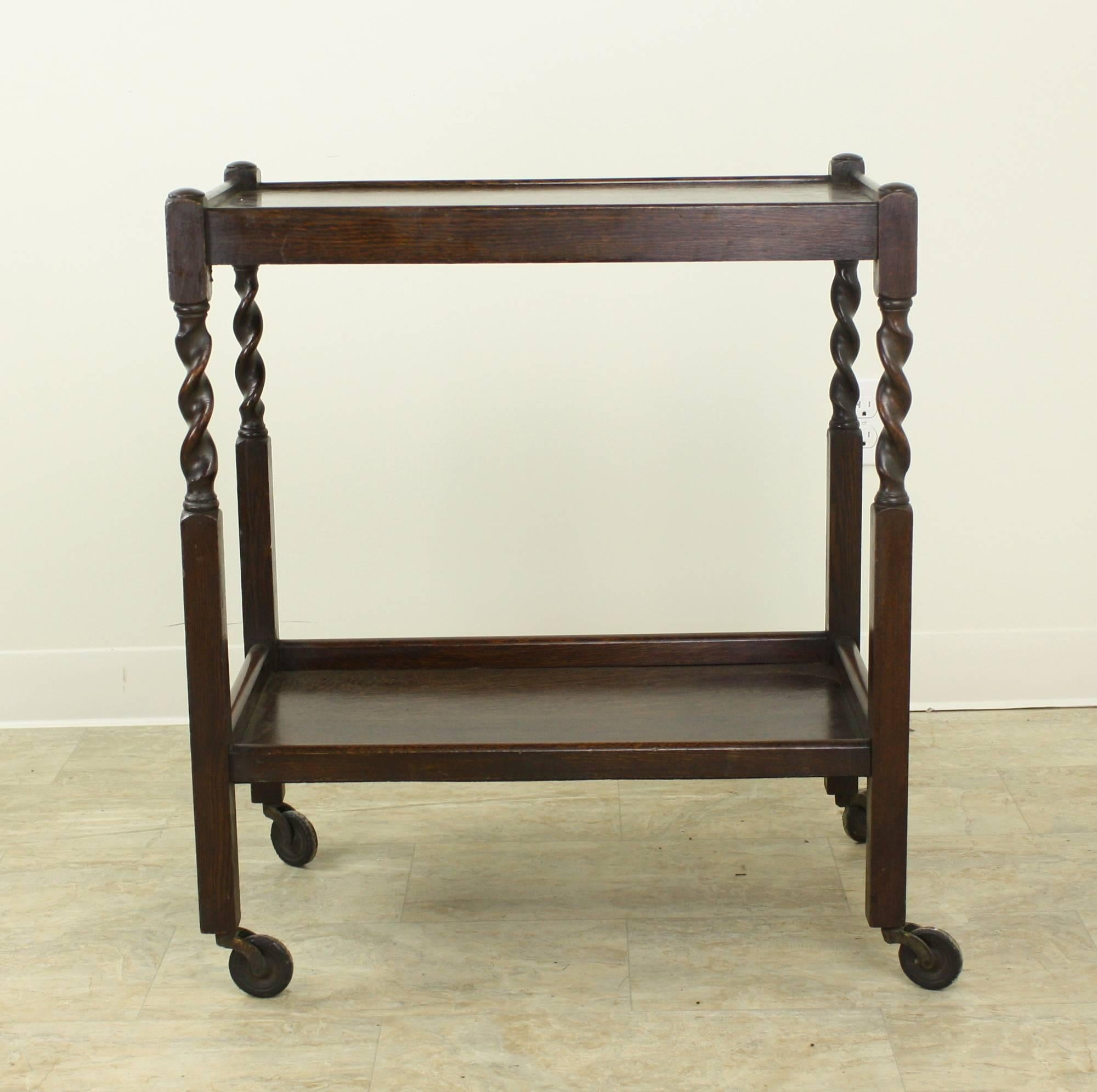 English Oak Tea Cart In Good Condition In Port Chester, NY
