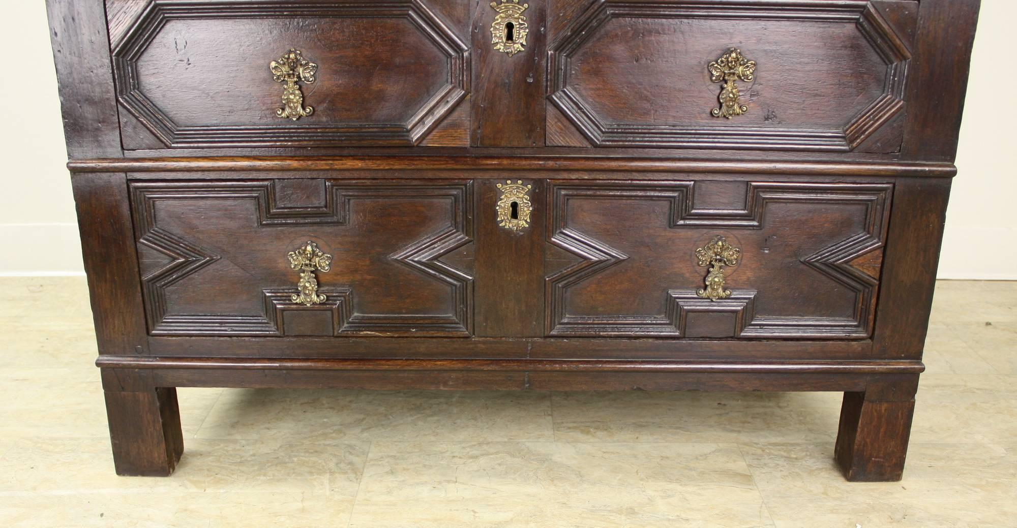 English Period Oak Chest of Drawers For Sale 1