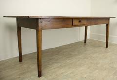 Large Antique Cherry Farm Table, Exceptional Patina