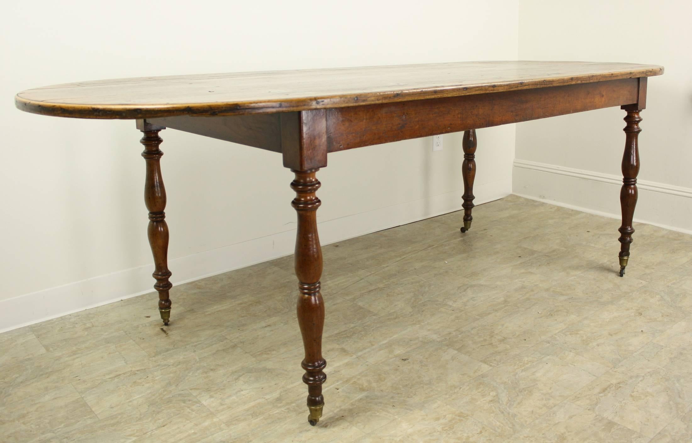 Large French Antique Pine Farm Table, with Cherry Base 3