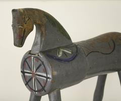 Antique Swedish Wooden Horse, Original Paint