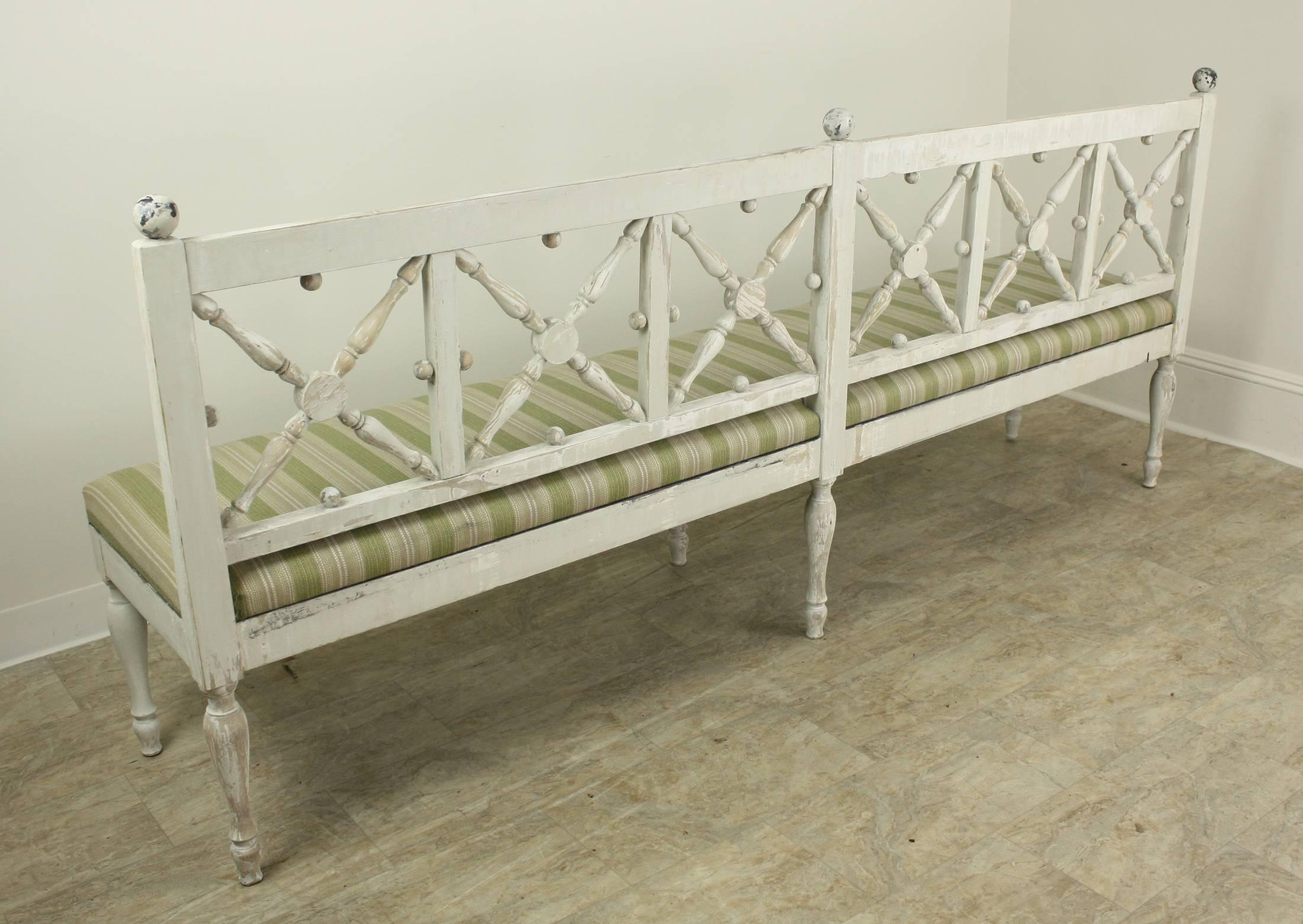 19th Century Antique Late Gustavian Long Bench