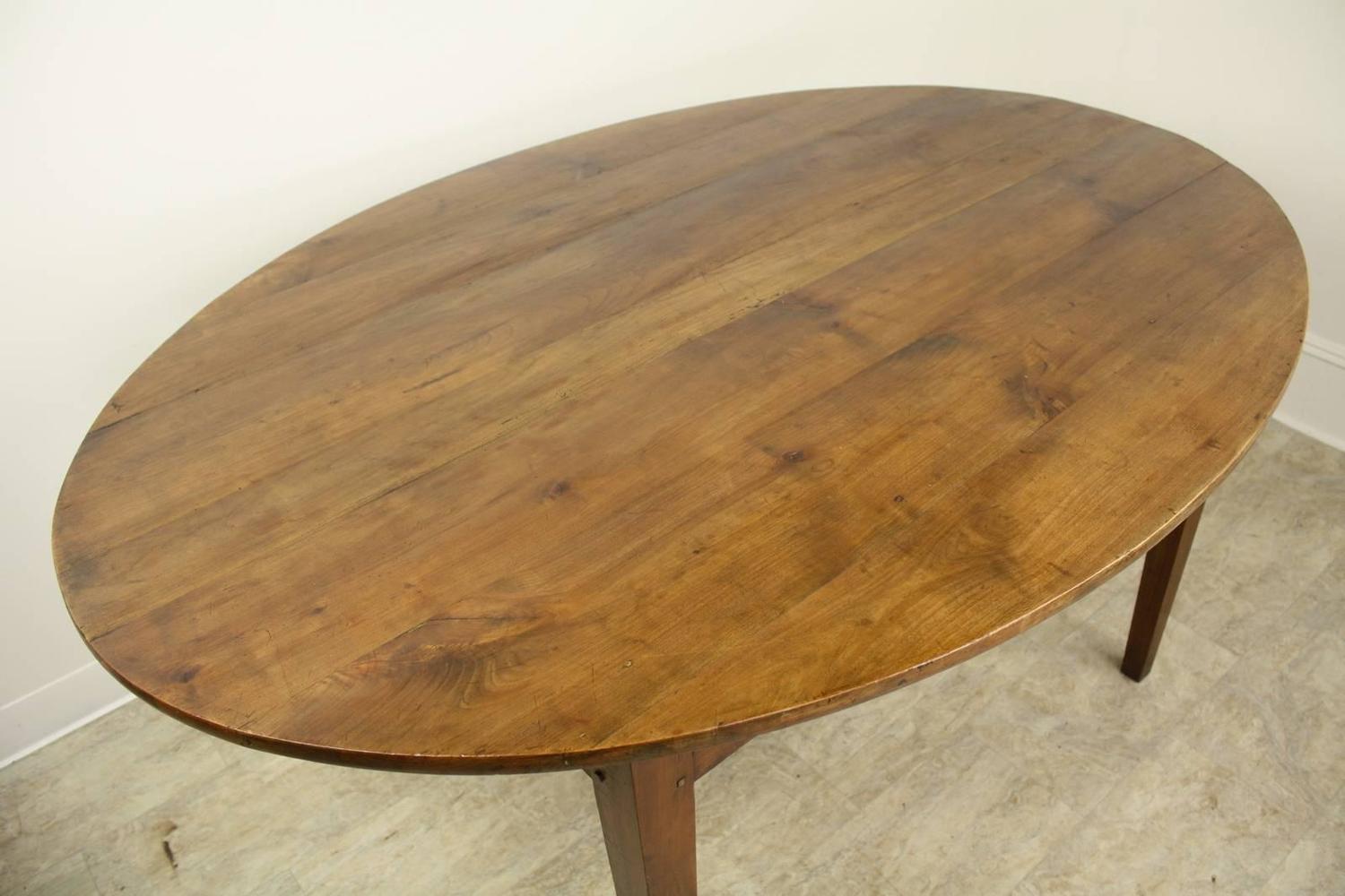 Antique French Oval Cherry Dining Table For Sale at 1stdibs