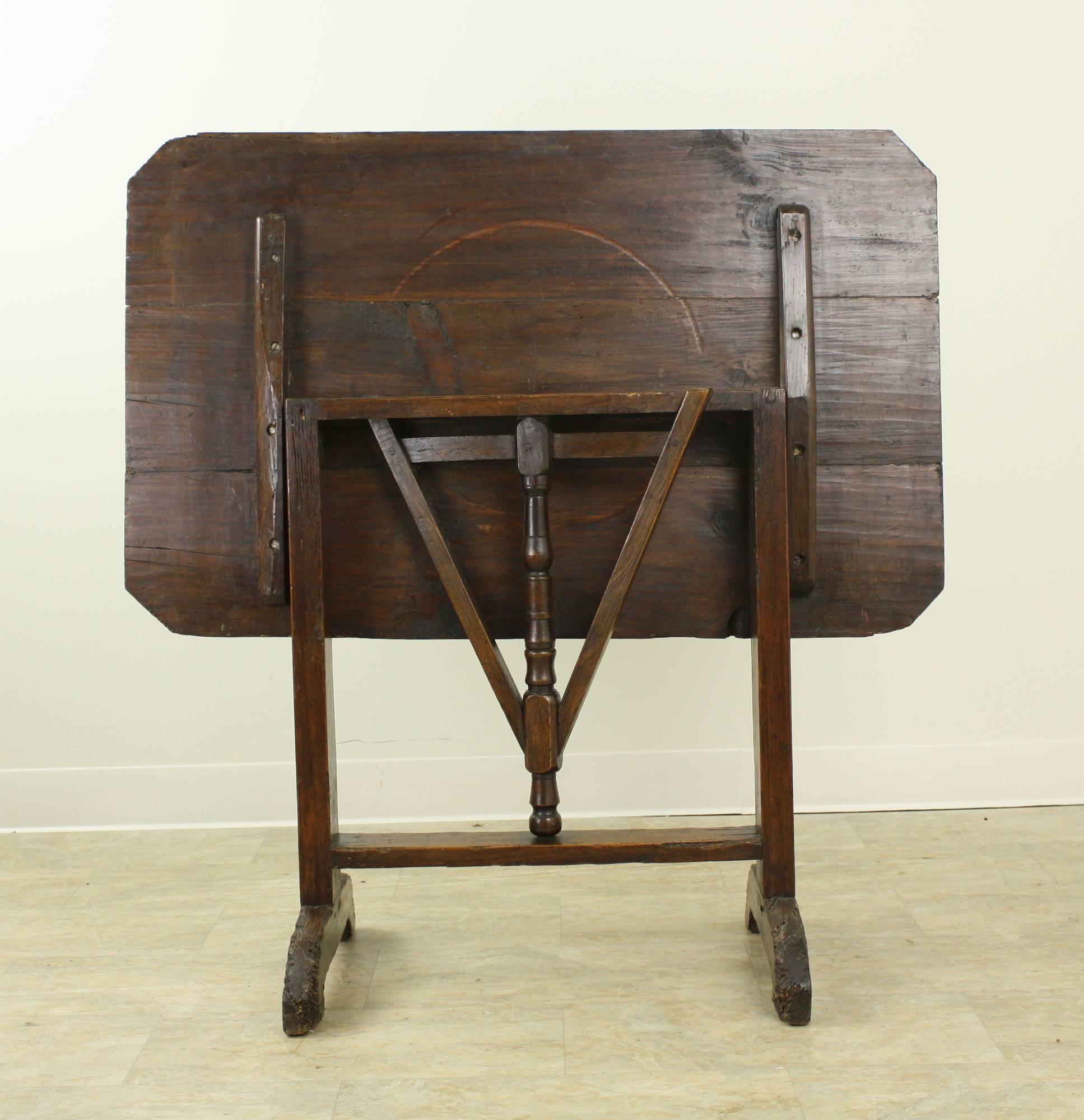 Rustic French Antique Pine Wine Table 5