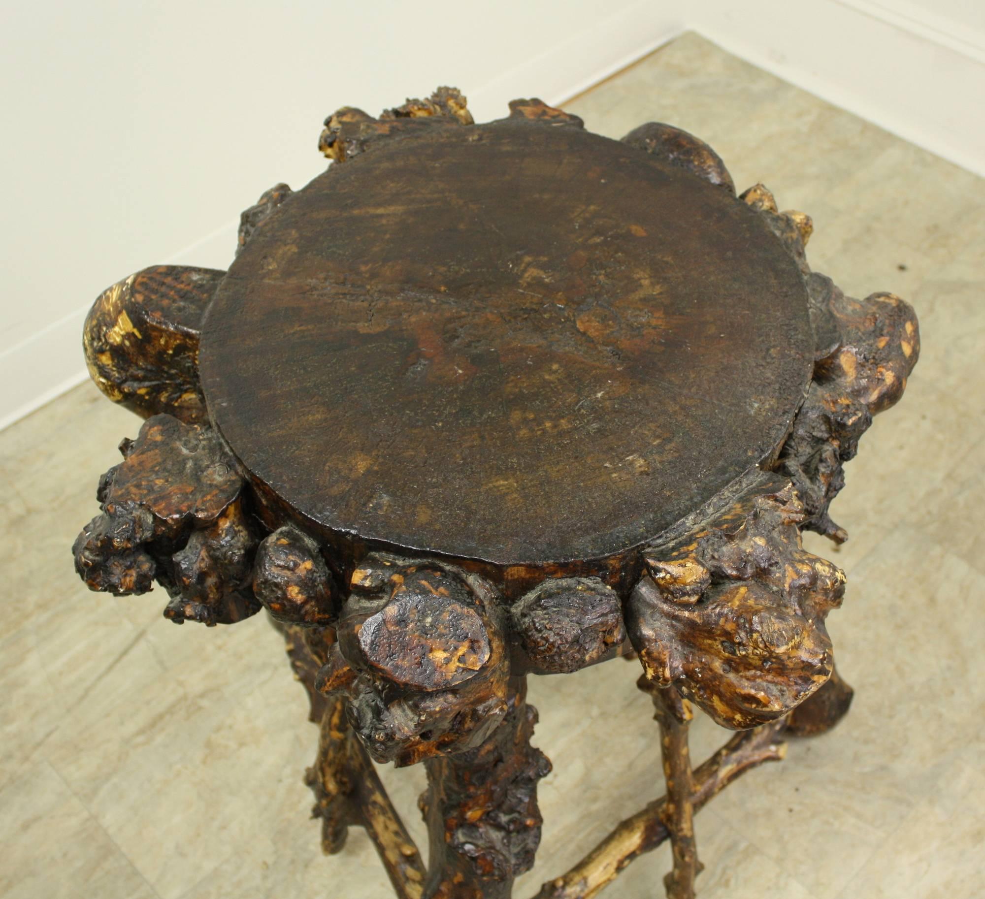 Antique Swedish Side Table, from Branches and Burrs In Good Condition For Sale In Port Chester, NY