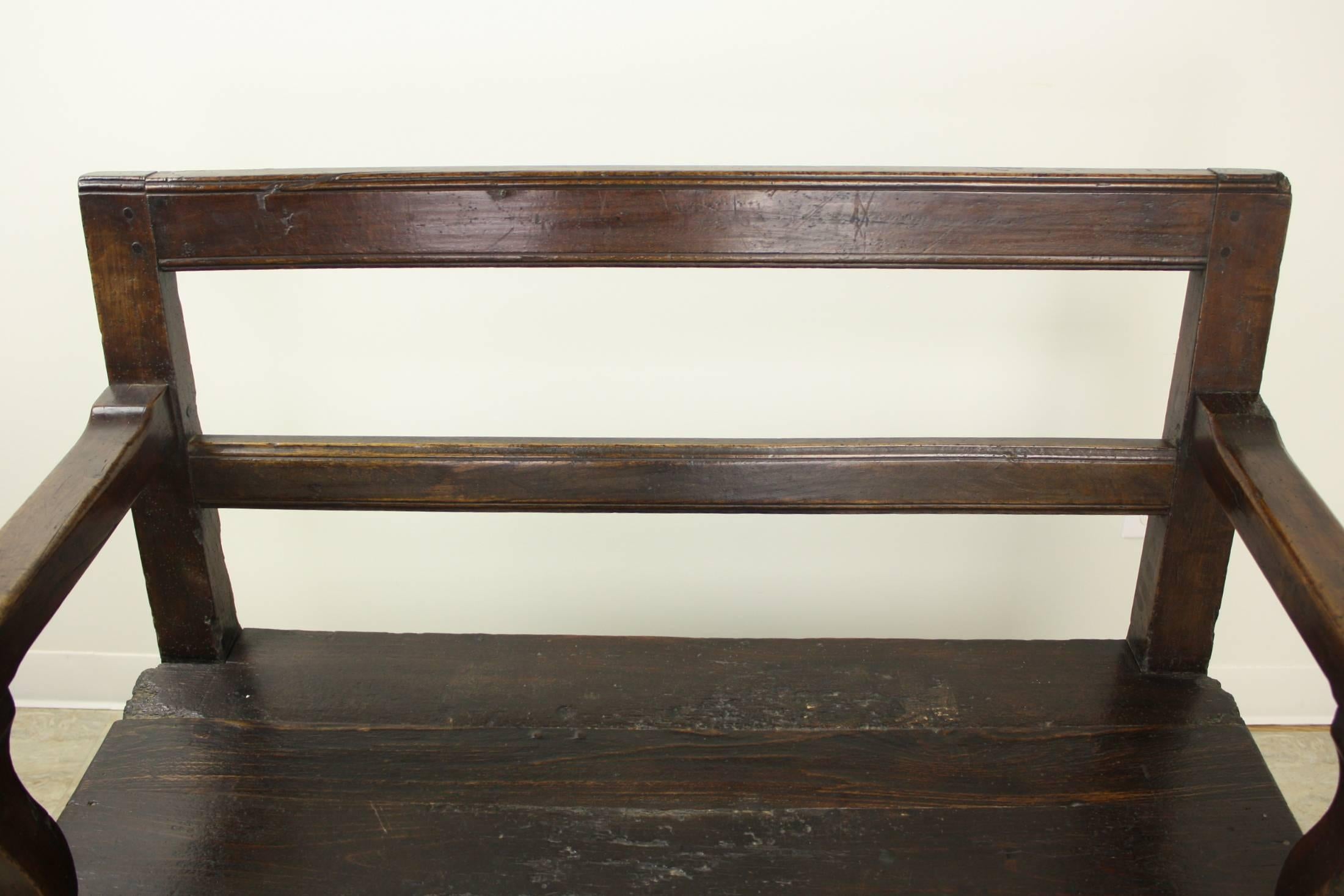19th Century Antique French Fireside Seat, One End Drawer For Sale