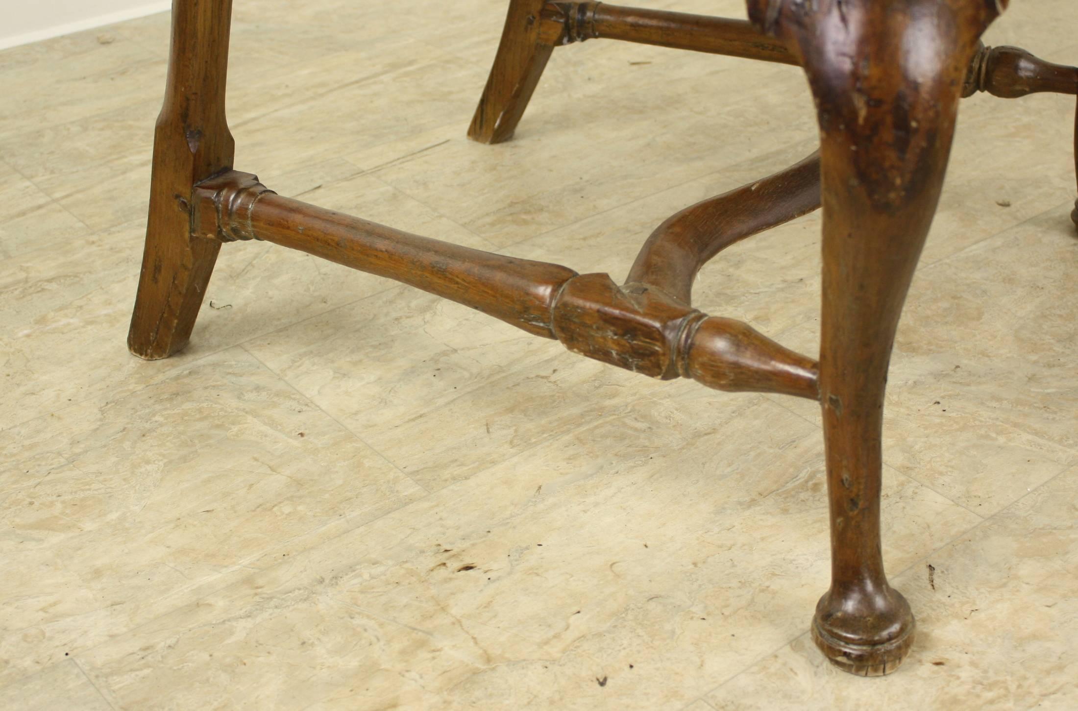 Wood Antique Swedish Rococo Armchair, Original Patina