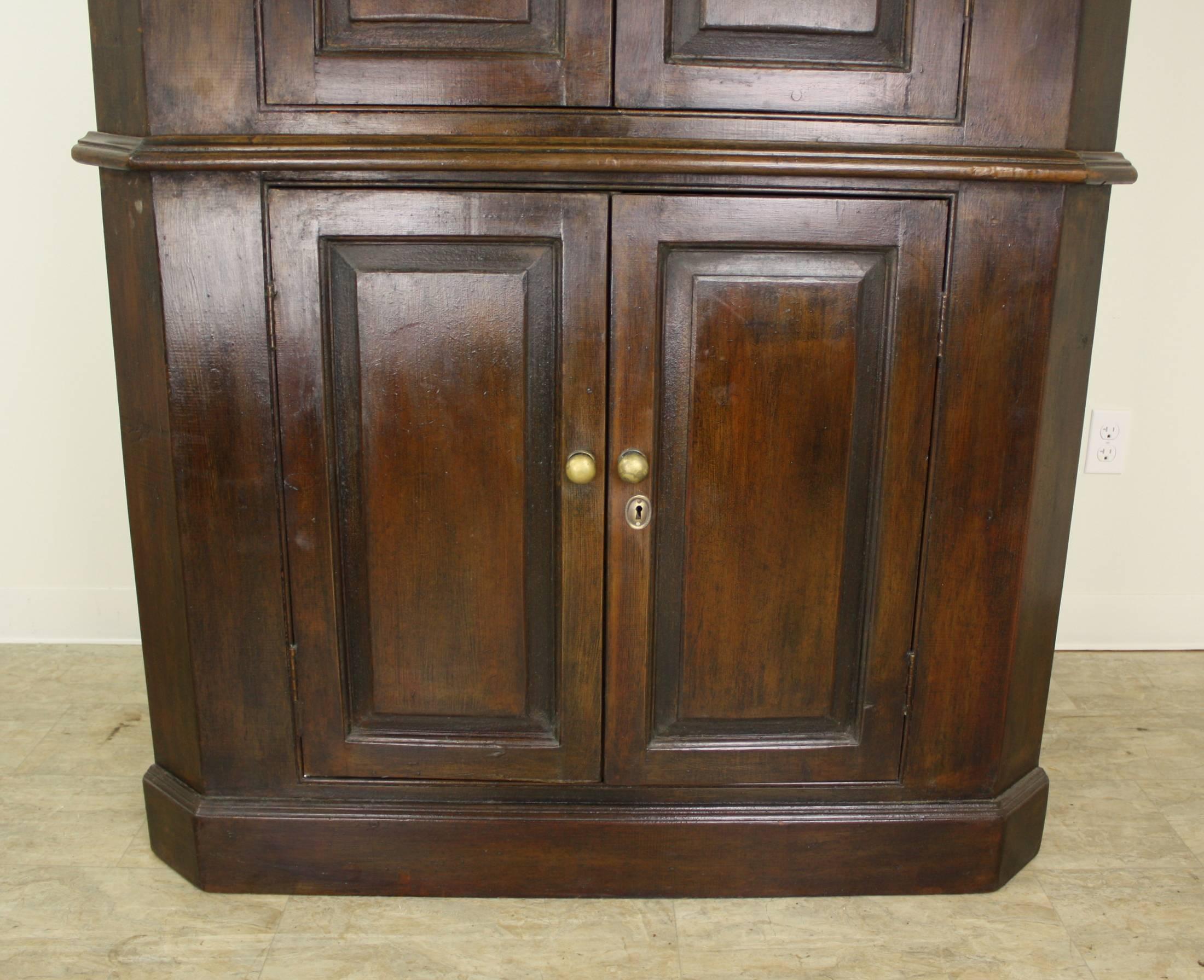 Faux painted Pine Corner Cupboard In Excellent Condition For Sale In Port Chester, NY