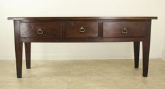 Chunky Chestnut Server with Brass Lion's Head Drawer Pulls