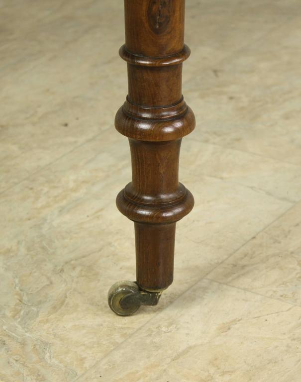 Round Laburnum Dining Table, Turned Legs on Castors at 1stDibs