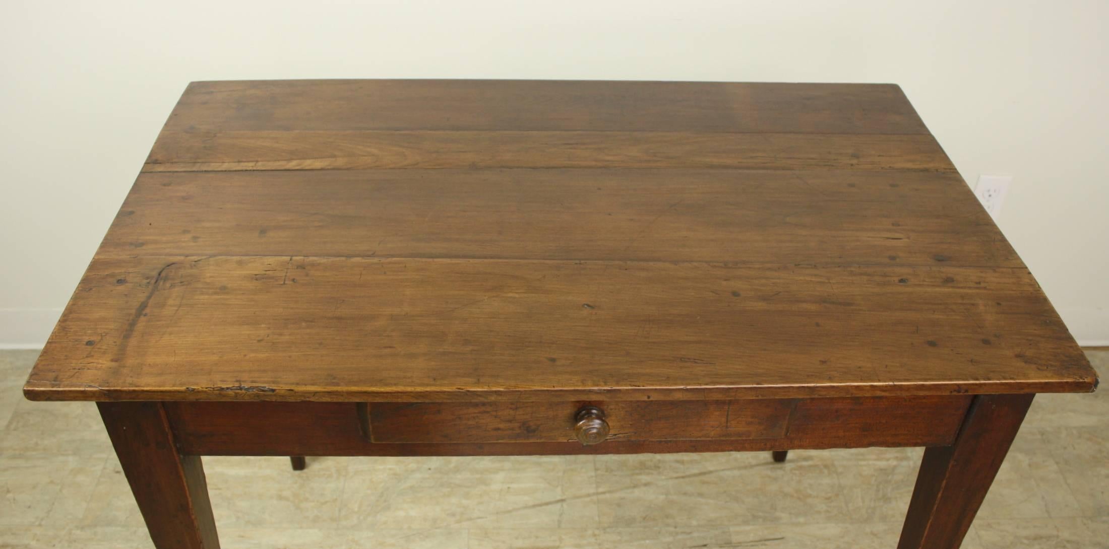 Antique French Cherry Side Table or Small Desk In Good Condition In Port Chester, NY