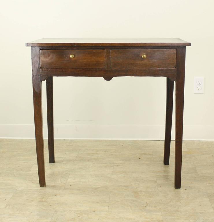 Early Welsh Two Drawer Oak Side Table For Sale at 1stdibs