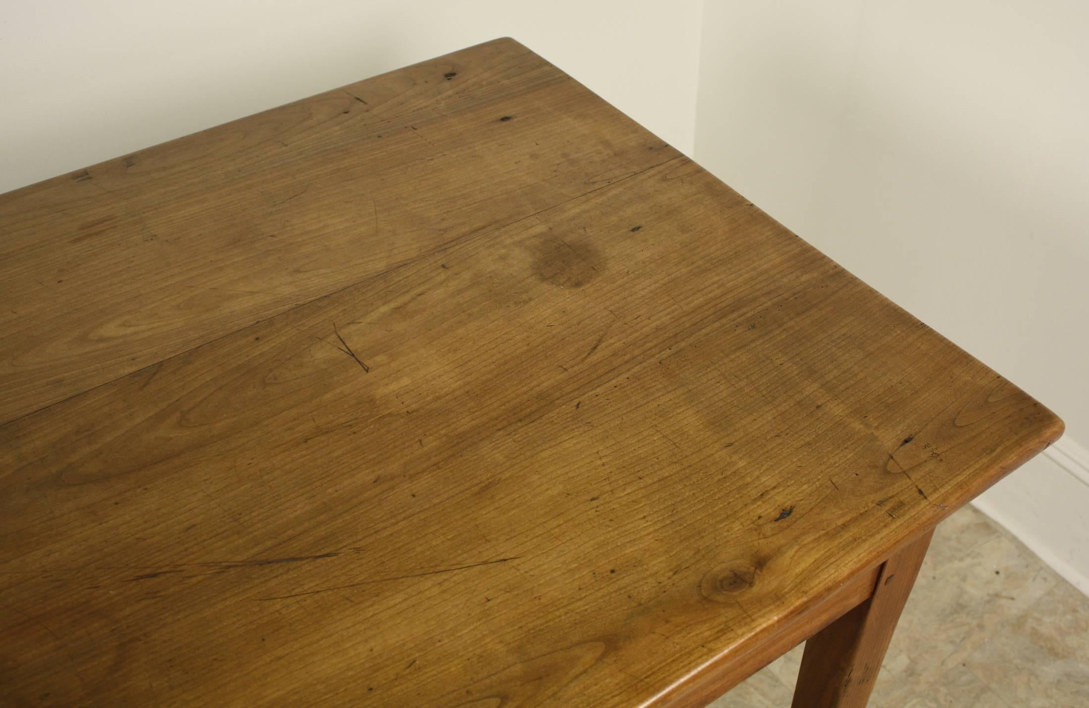 Antique Cherry Farm Table, One Drawer and Bread Slide 2