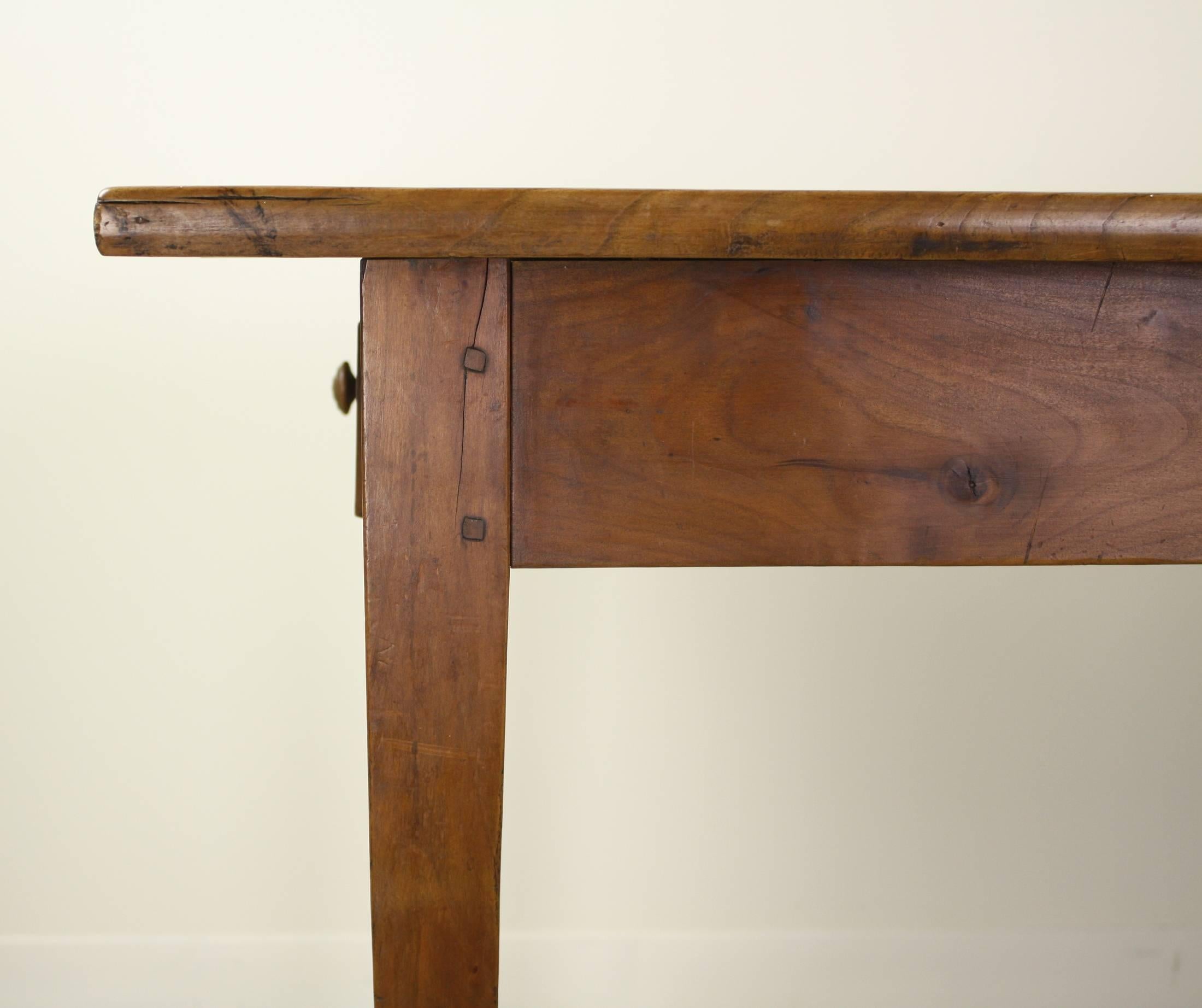 Antique Cherry Farm Table, One Drawer and Bread Slide 3