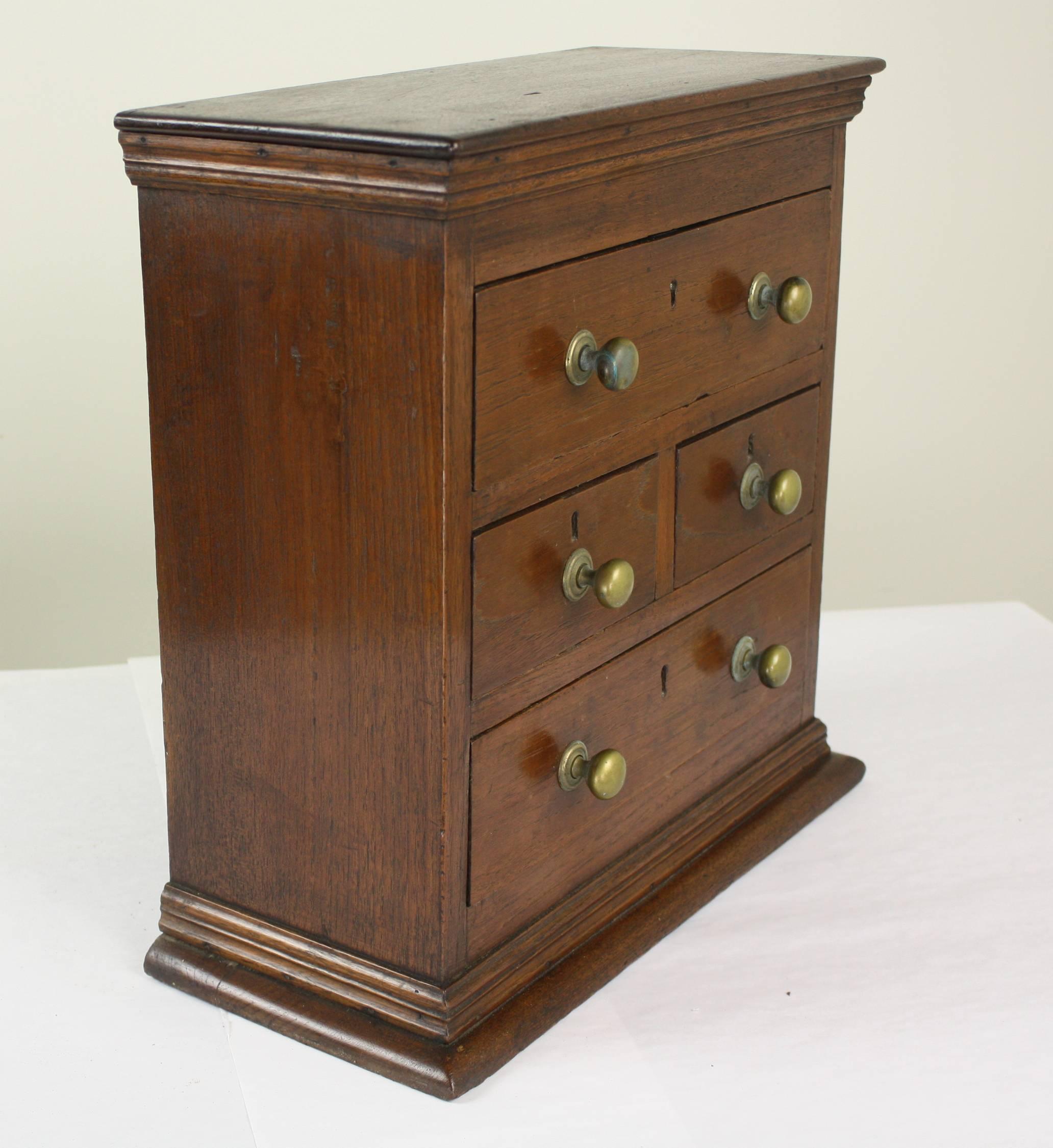 Antique Miniature Teak Chest In Good Condition In Port Chester, NY