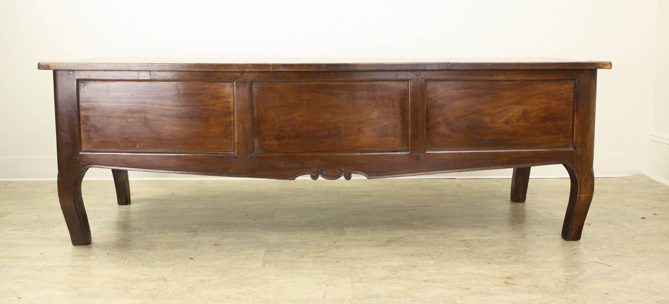 French Antique Cherry Coffee Table with Cabriole Legs