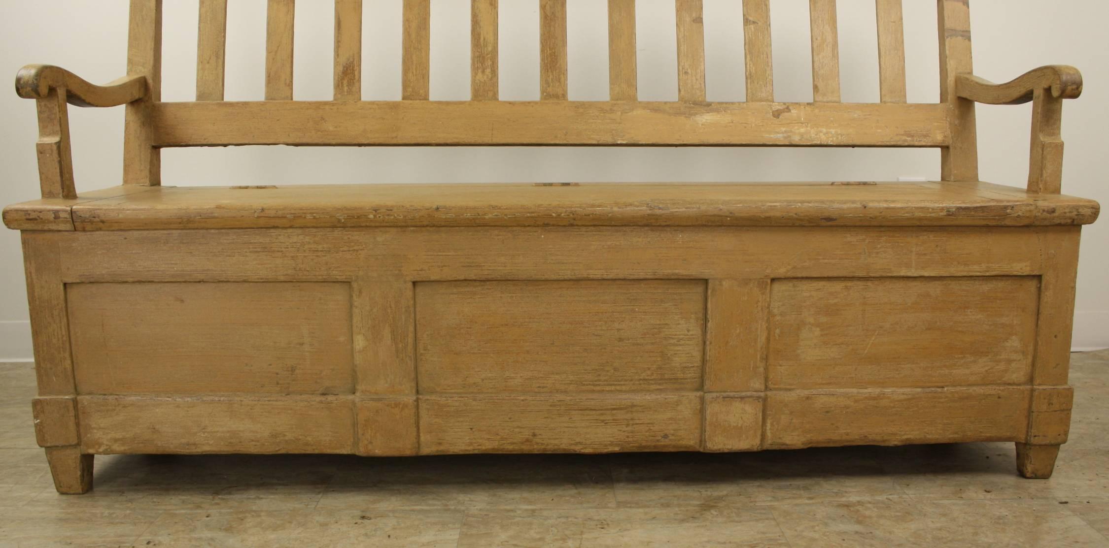 wooden settle bench seat