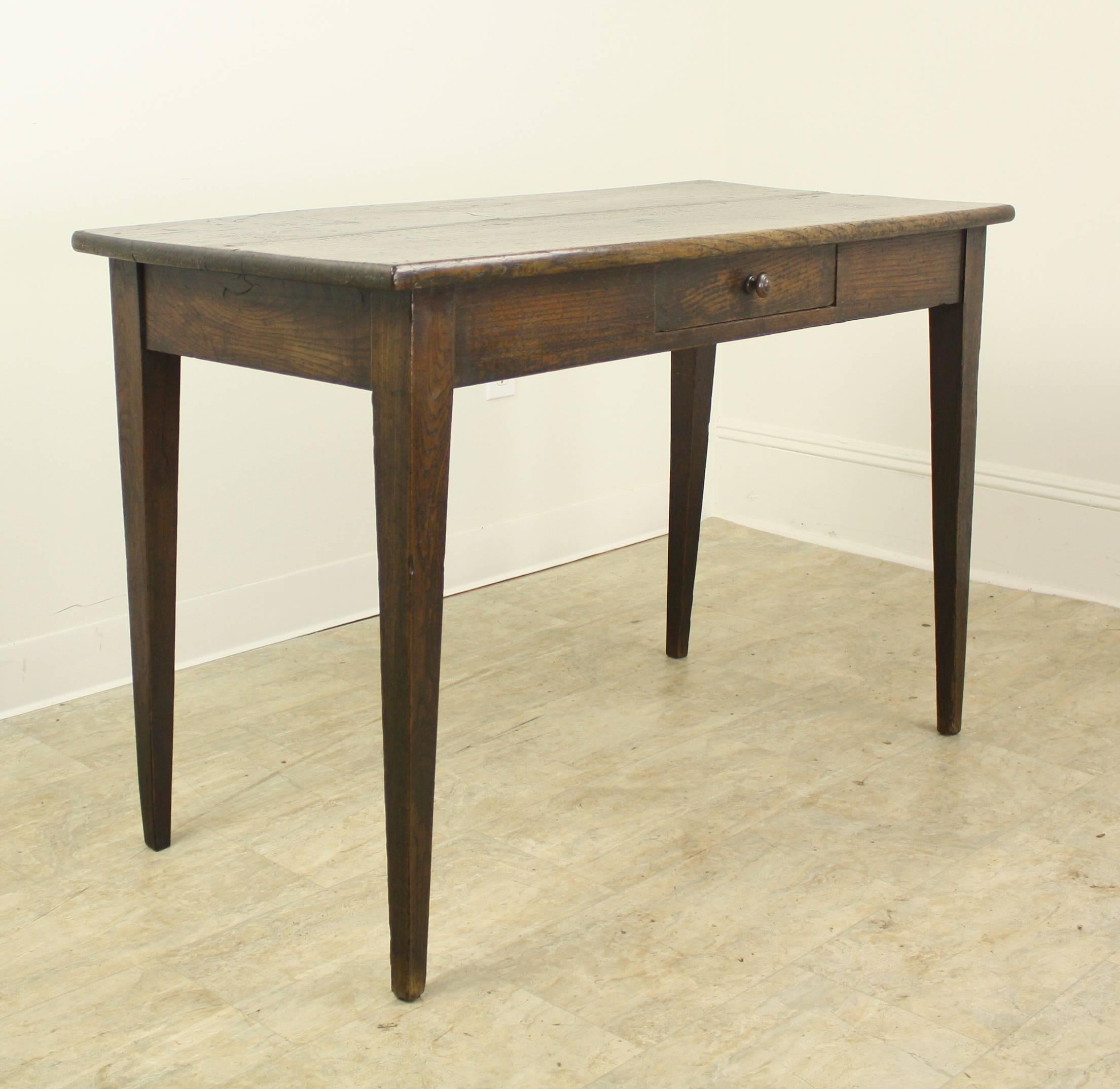 French Narrow Antique Chestnut Writing Table
