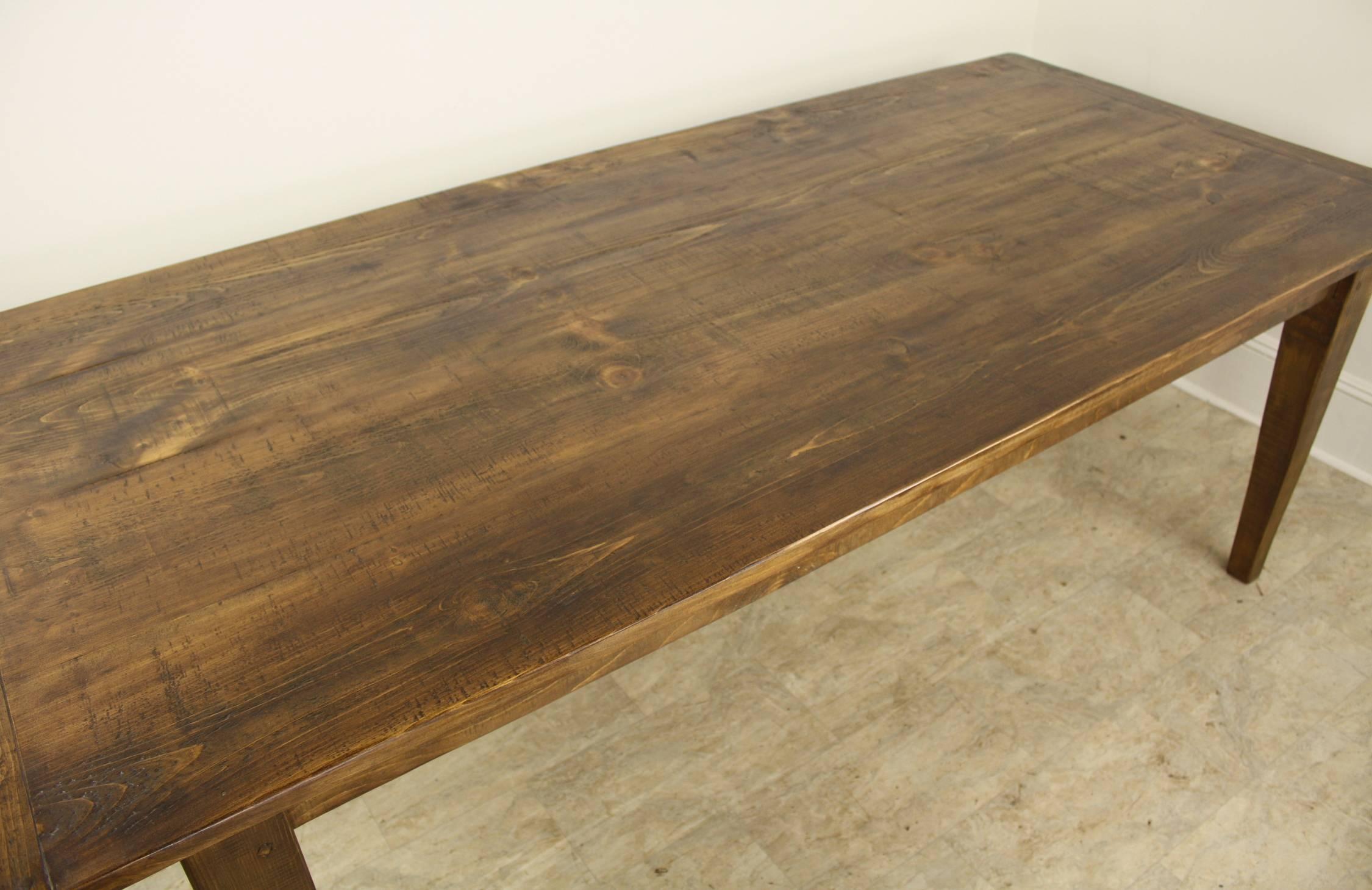 7 Foot Light Pine Farm Table with Breadboard Ends 1