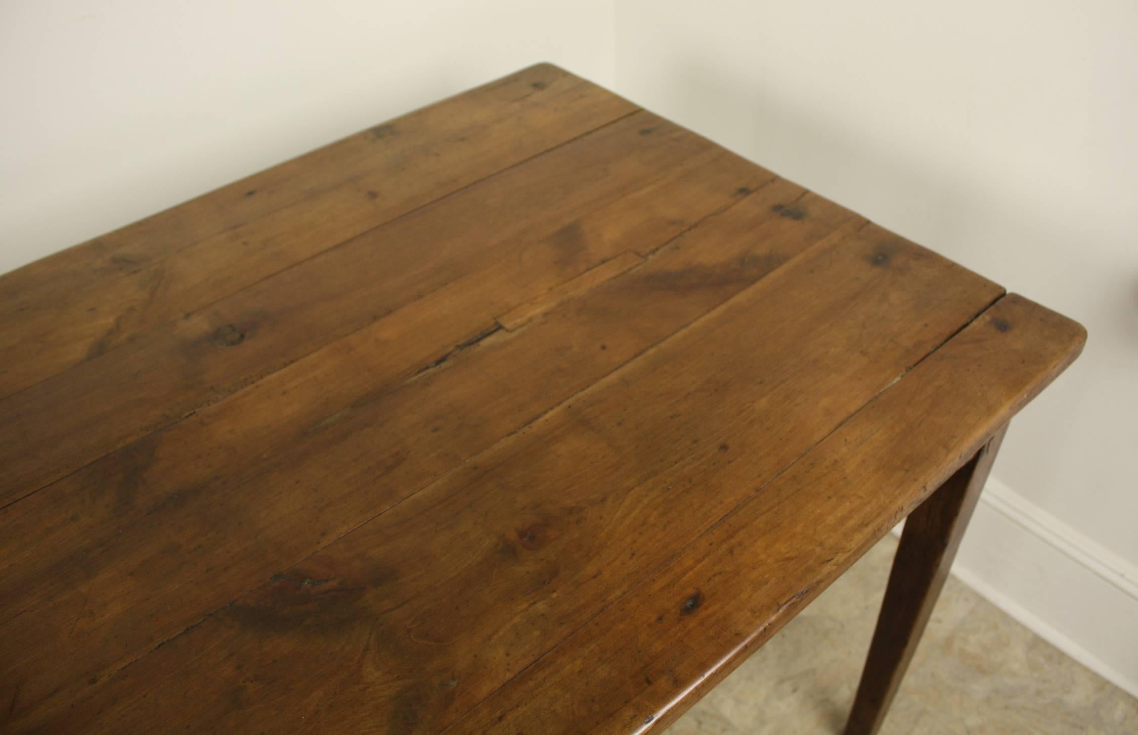 Antique Cherry Farm Table, One Drawer Nice Patina 2