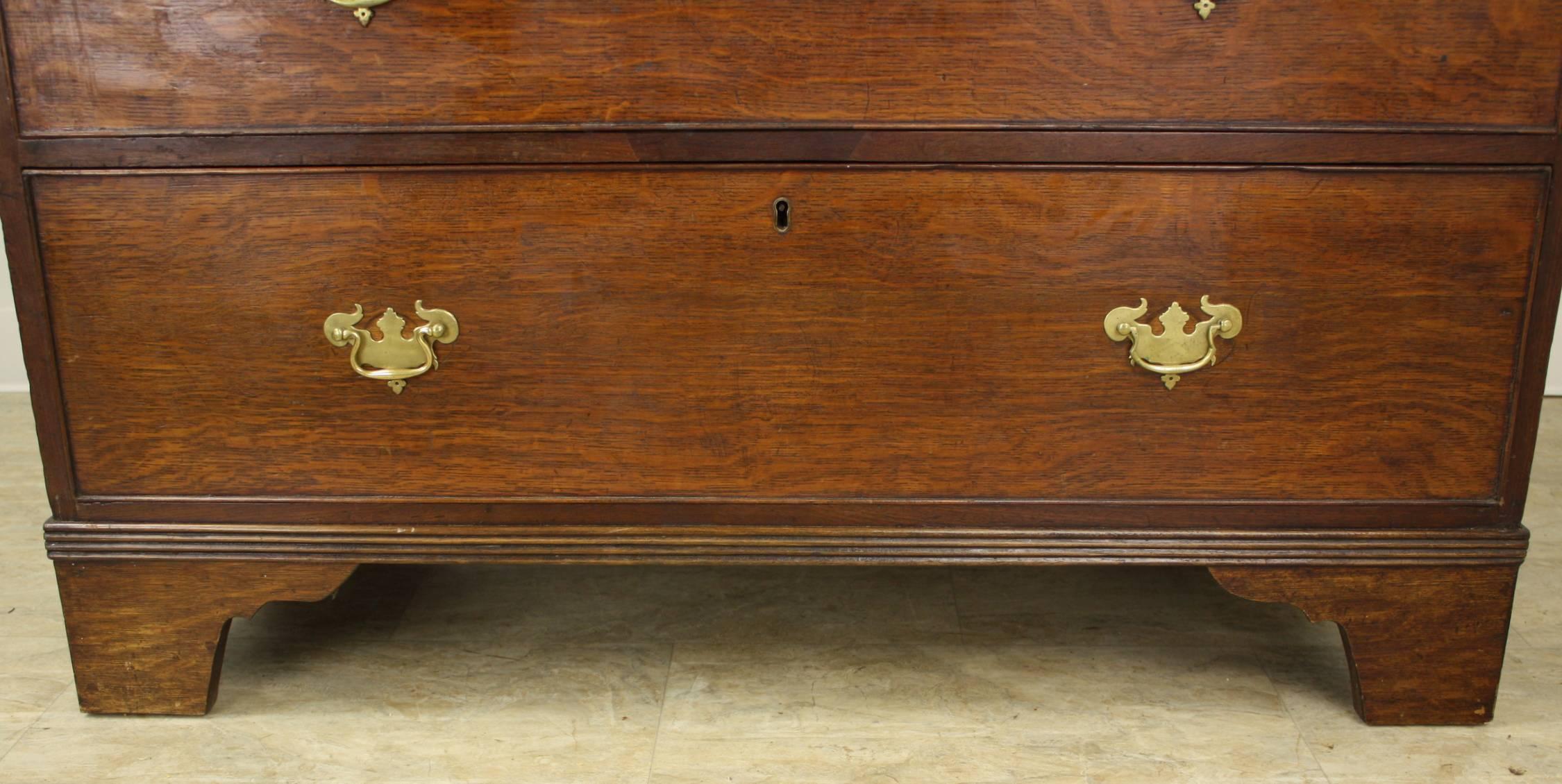 Formal Georgian Oak Chest of Drawers with Satinwood Inlay 1