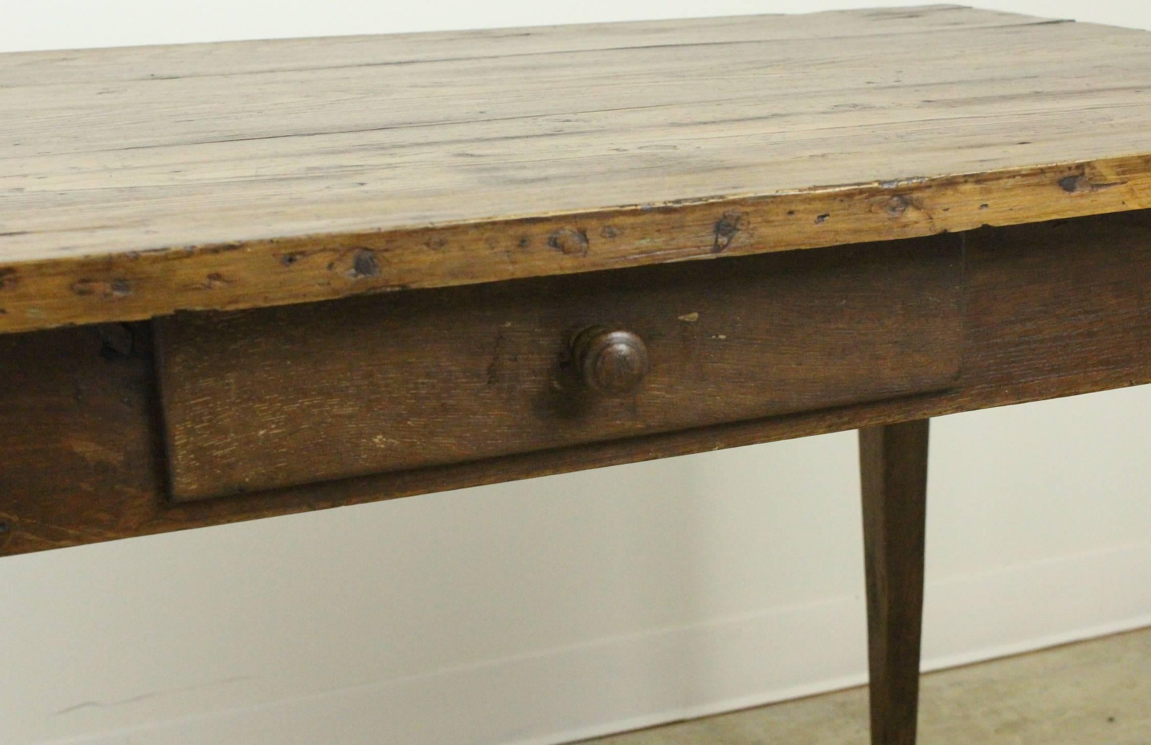 Antique French Pine Writing Table 1