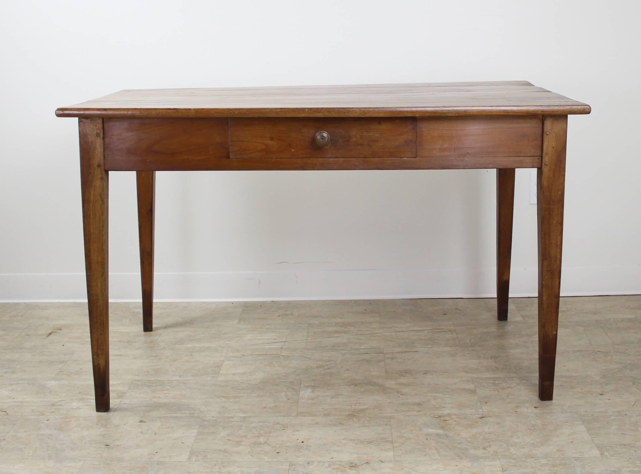 French Beautifully Grained Antique Cherry Writing Table