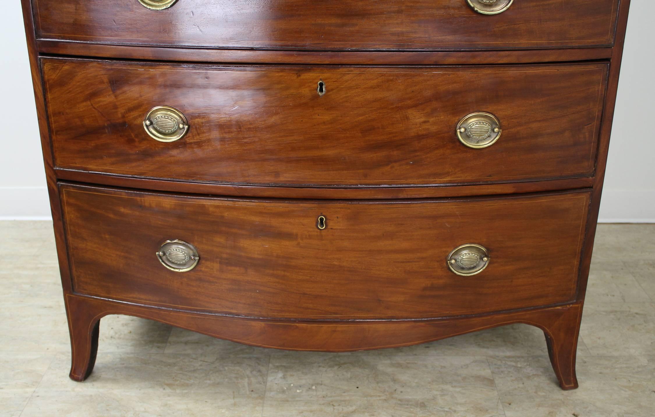 antique bow front chest of drawers