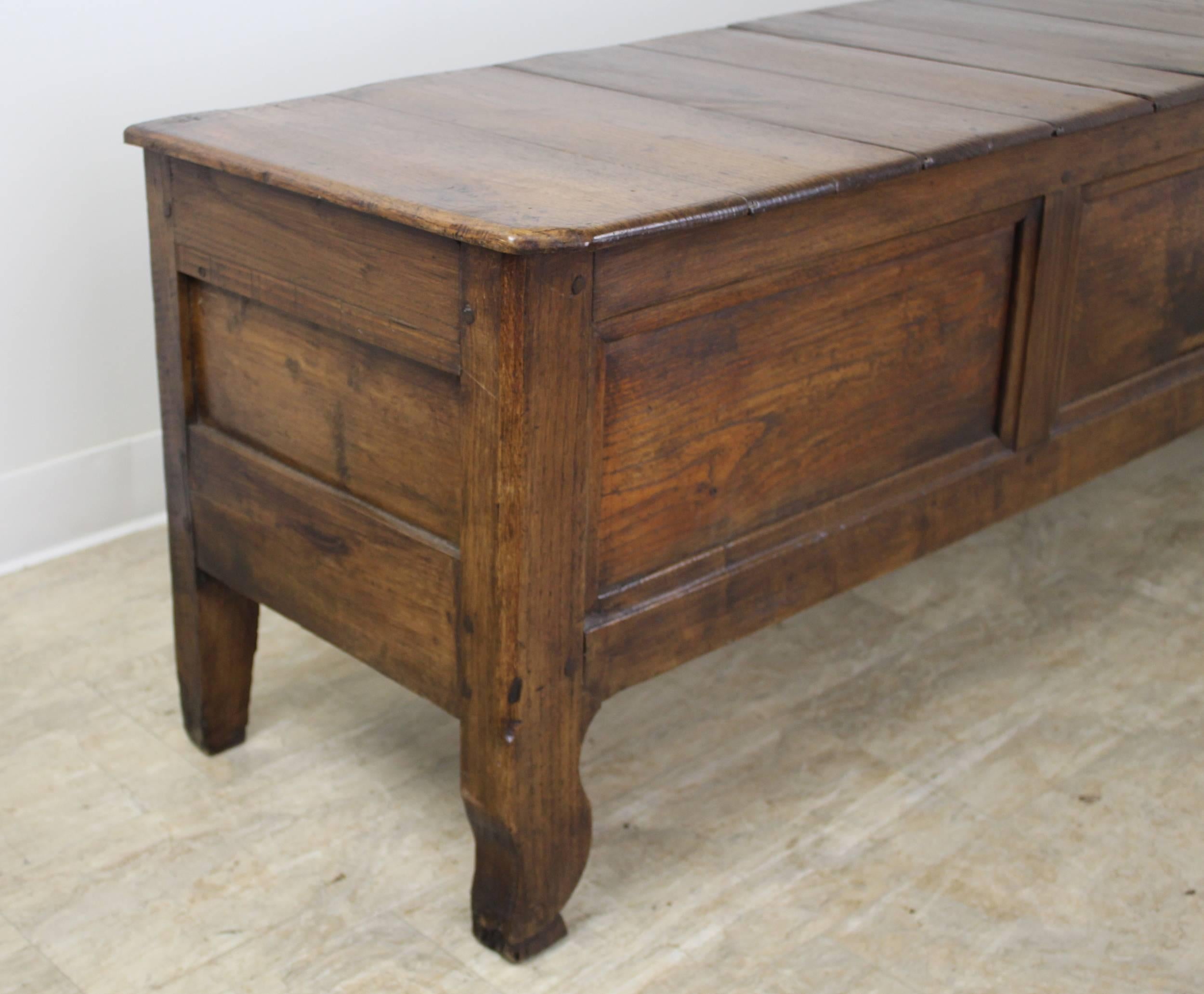 French Antique Breton Chestnut Coffer, Original Cupboard and Key
