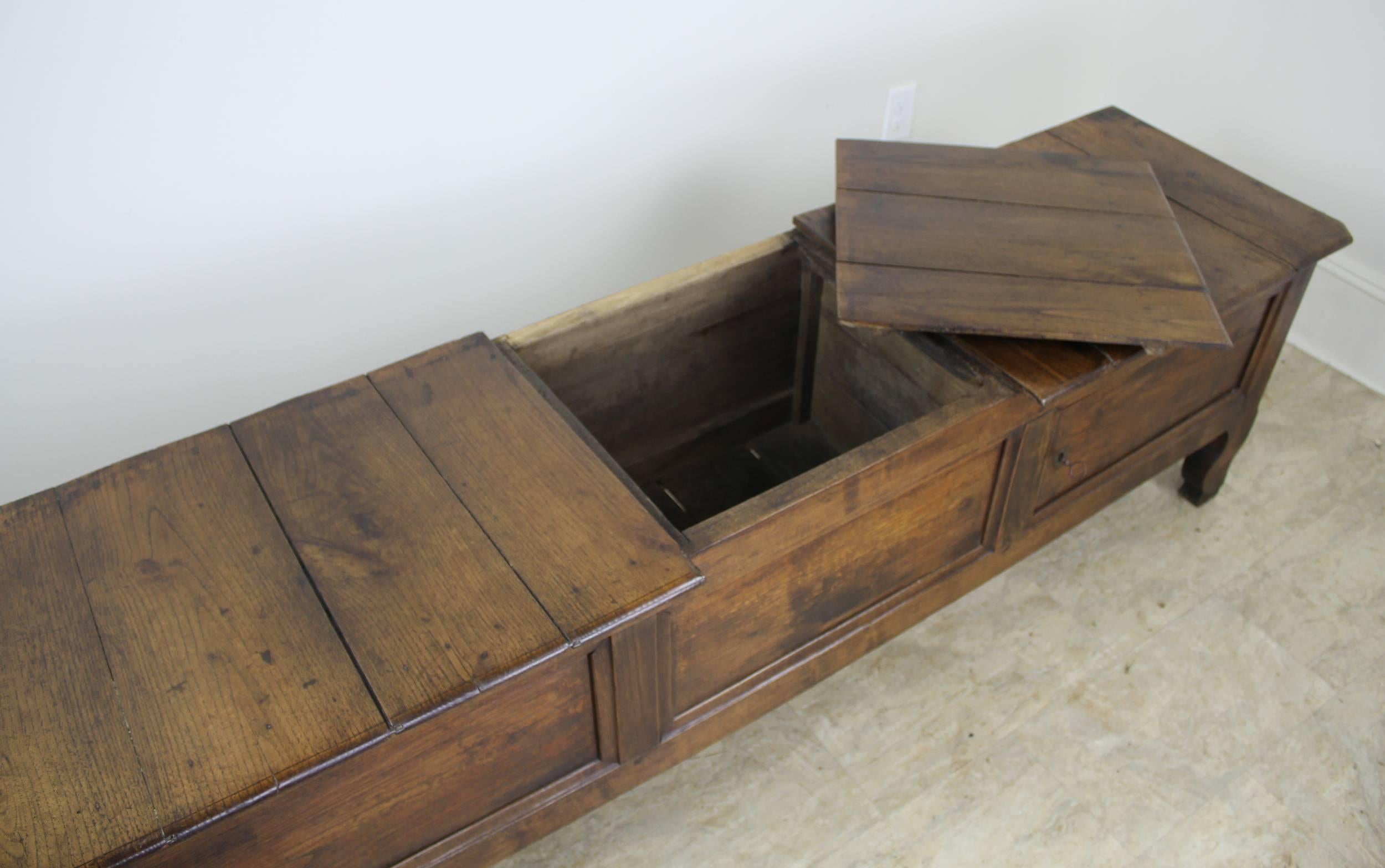 Antique Breton Chestnut Coffer, Original Cupboard and Key 4