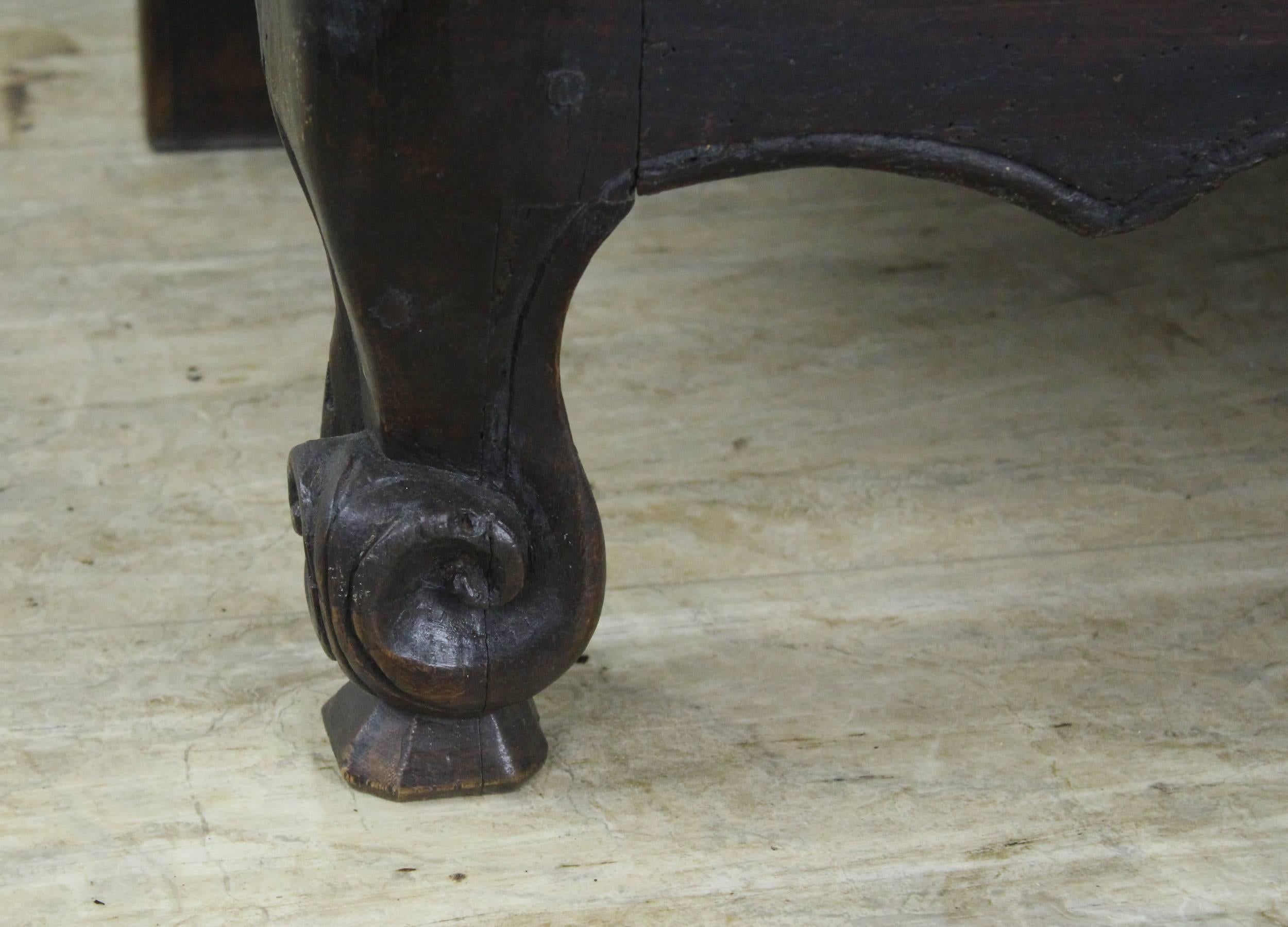 Antique Walnut Louis XV Buffet, Iron Hardware and Snail Feet 1