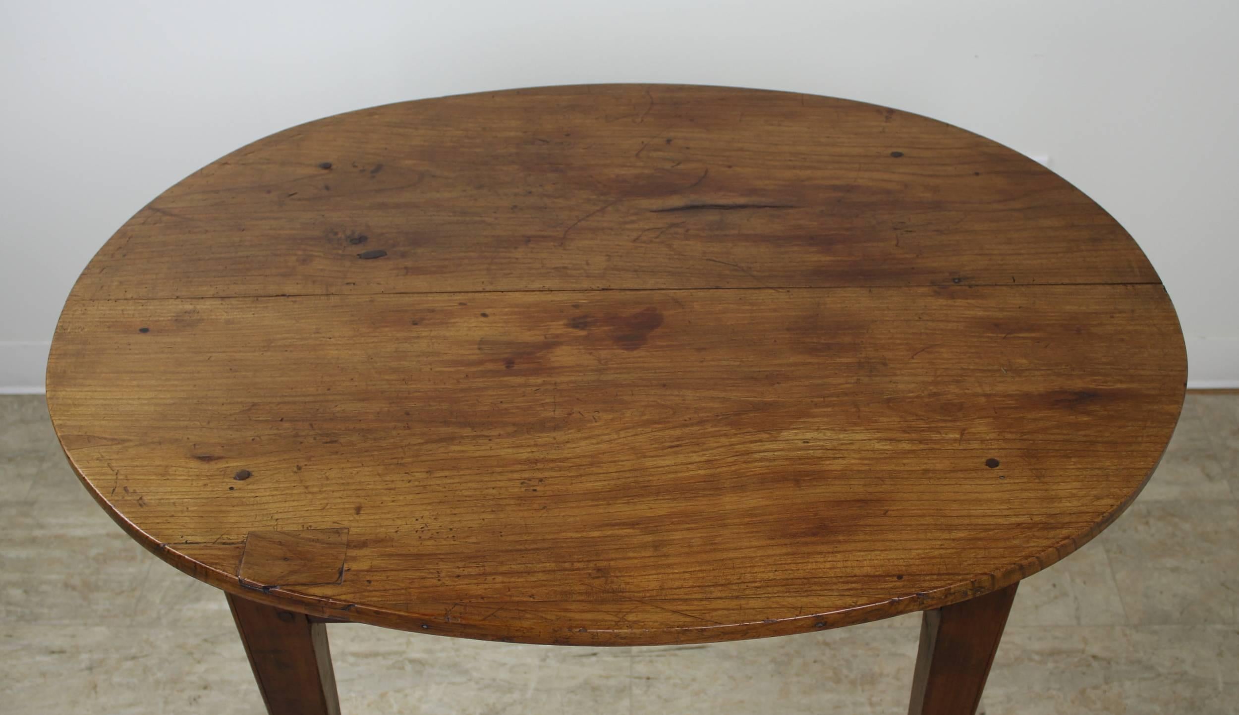 French Antique Cherry Oval Occasional Table