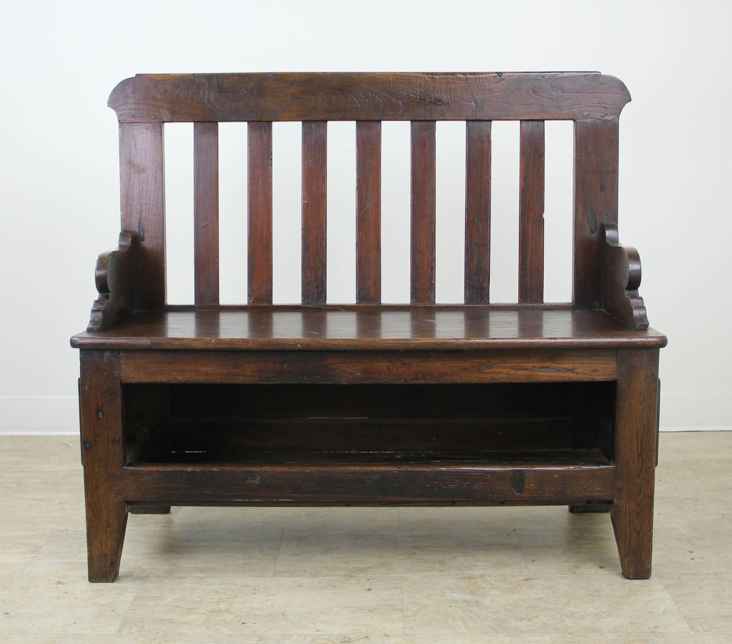 Antique French Chestnut Seat with Open Front In Good Condition In Port Chester, NY