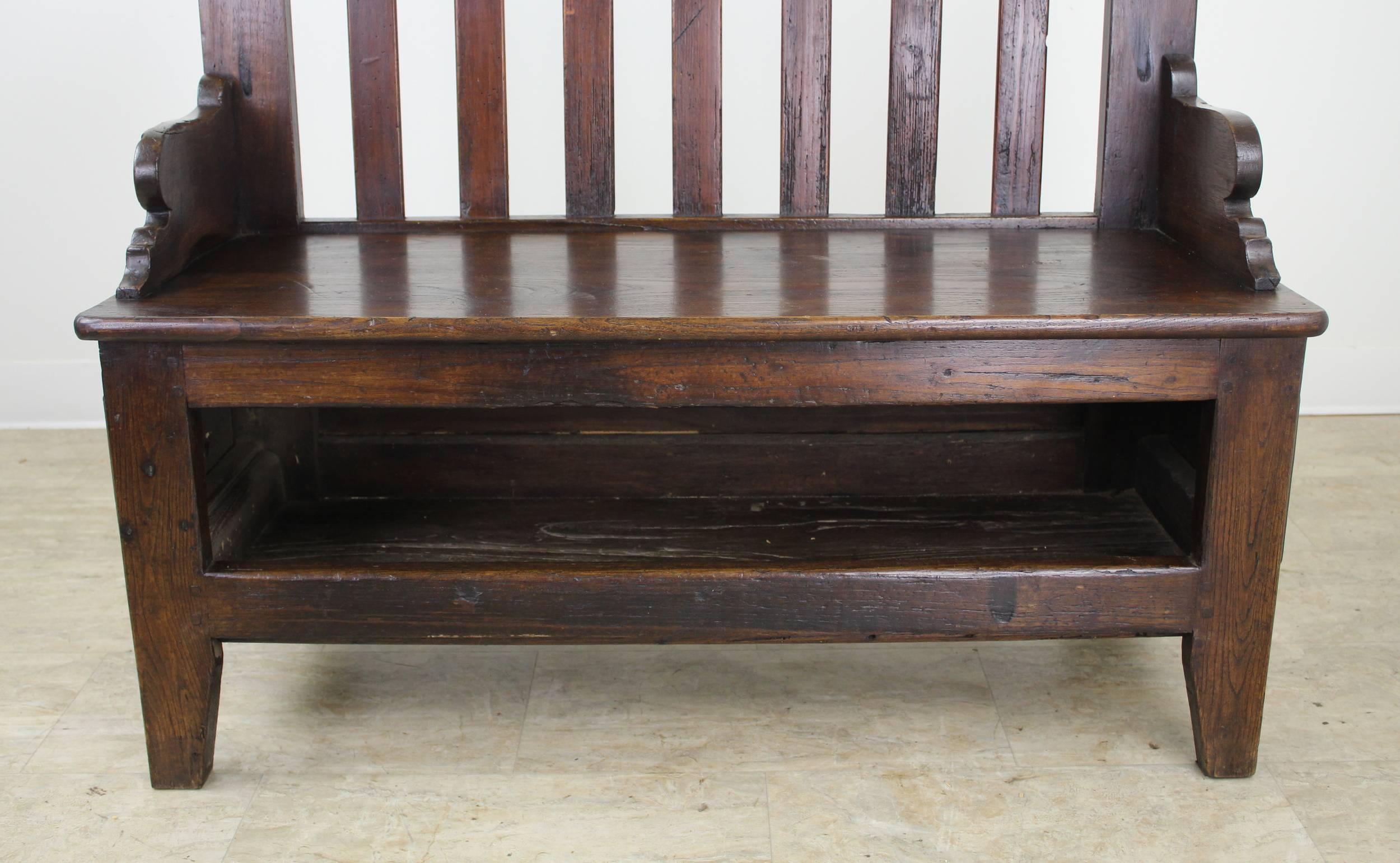 19th Century Antique French Chestnut Seat with Open Front