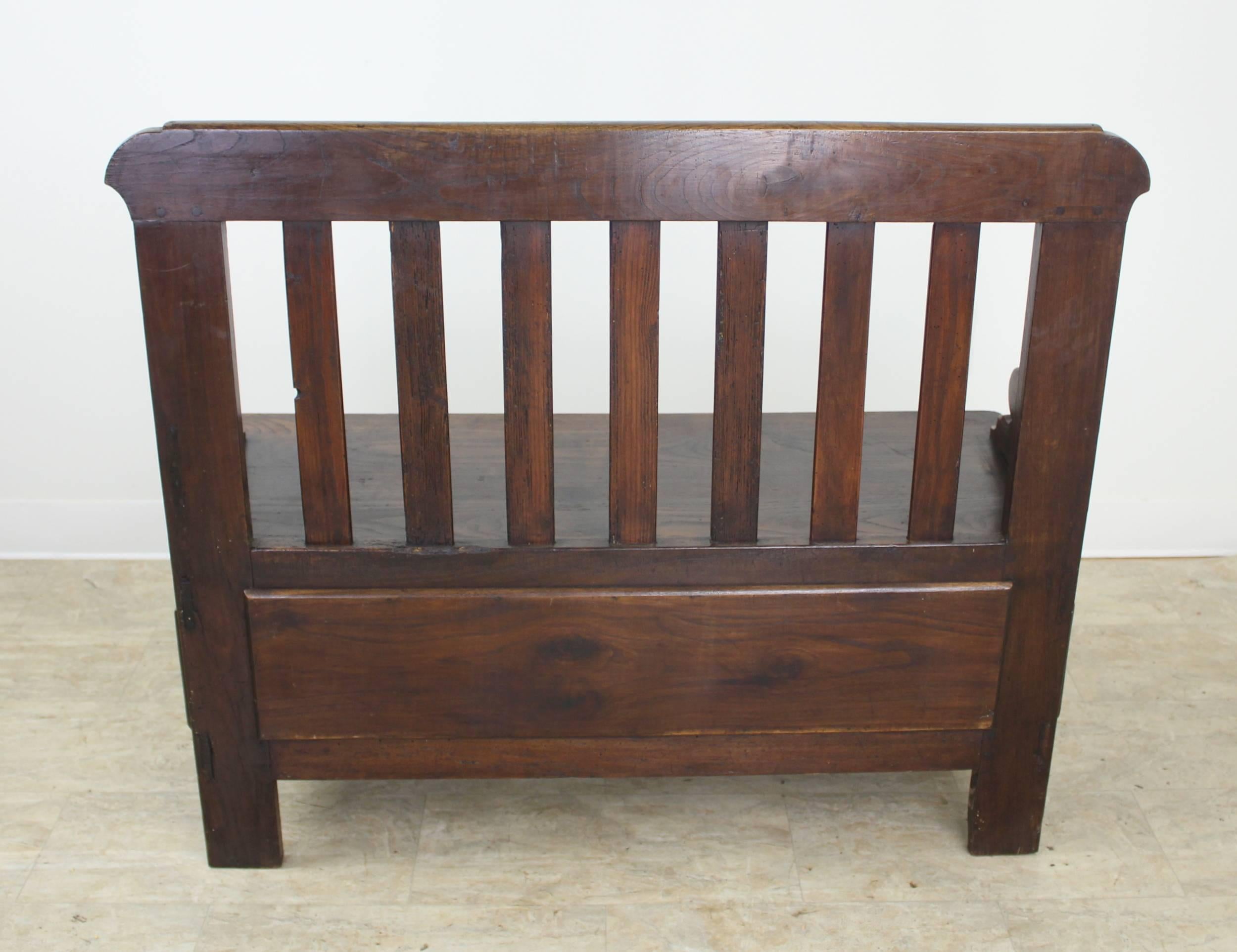 Antique French Chestnut Seat with Open Front 3