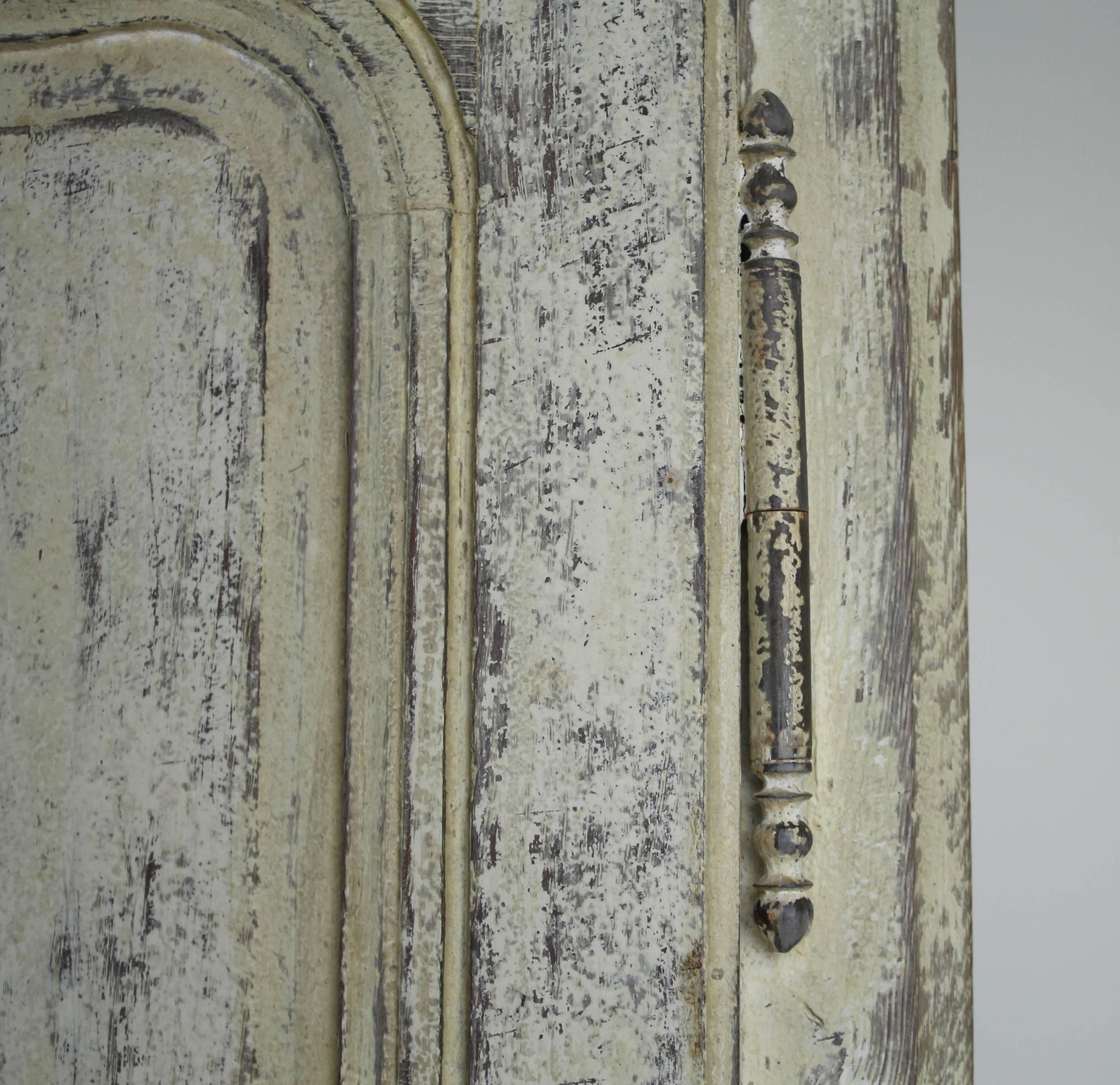 19th Century Narrow Antique Painted Chimney Cupboard in Oak