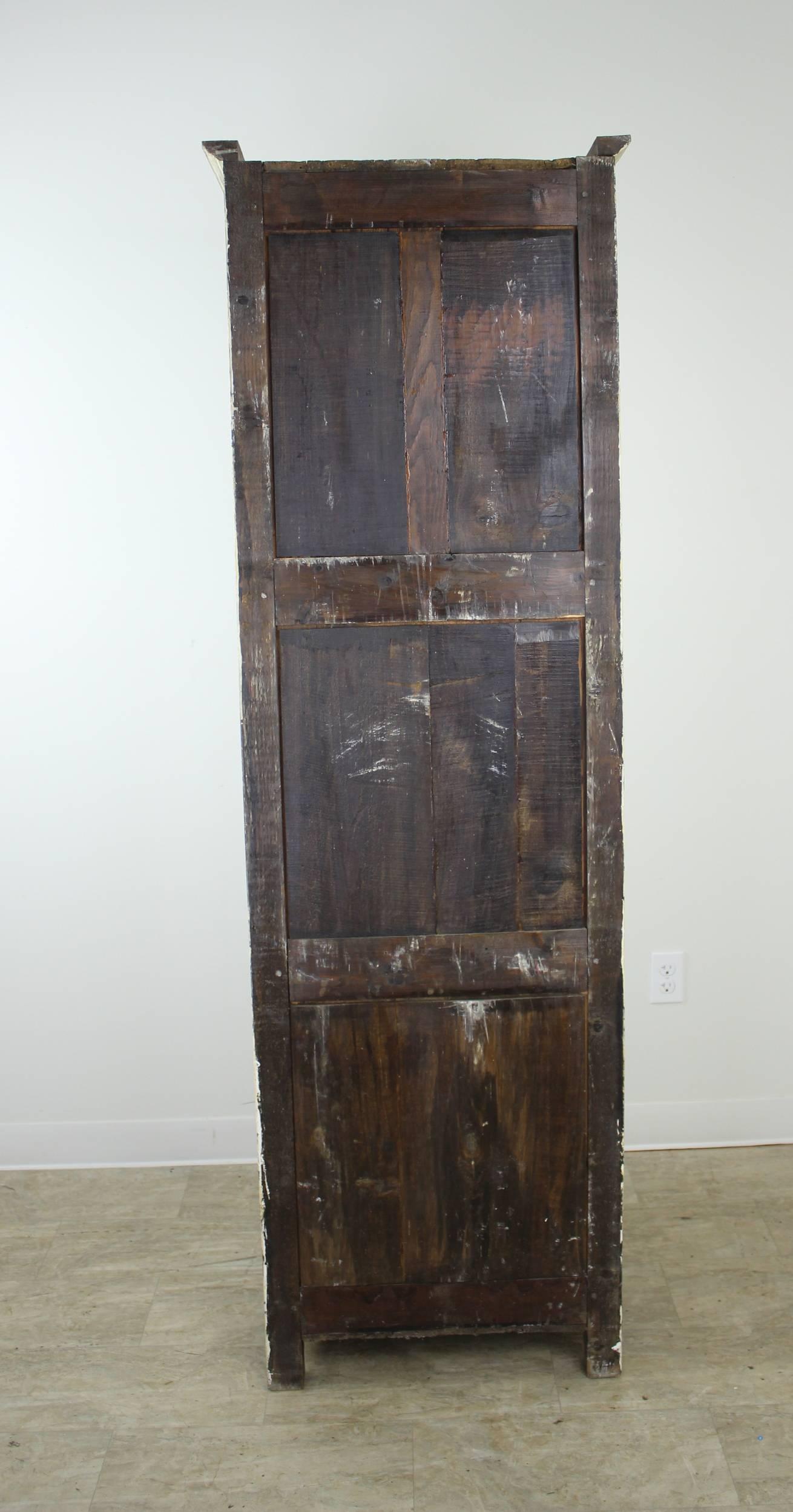 Narrow Antique Painted Chimney Cupboard in Oak 2