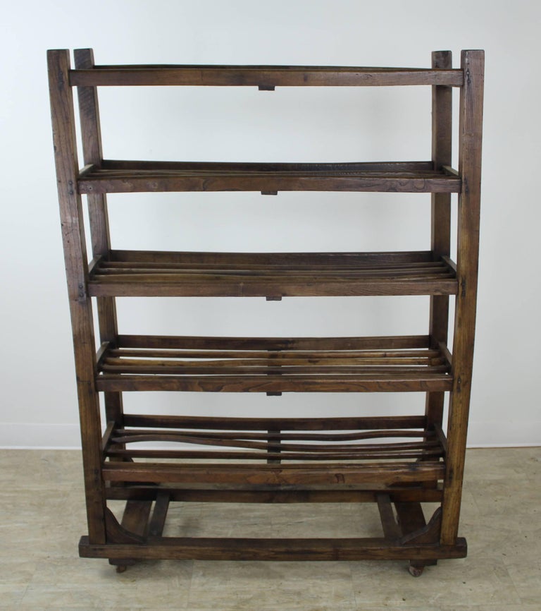 Antique French Elm Apple Rack or Standing Shelves at 1stDibs