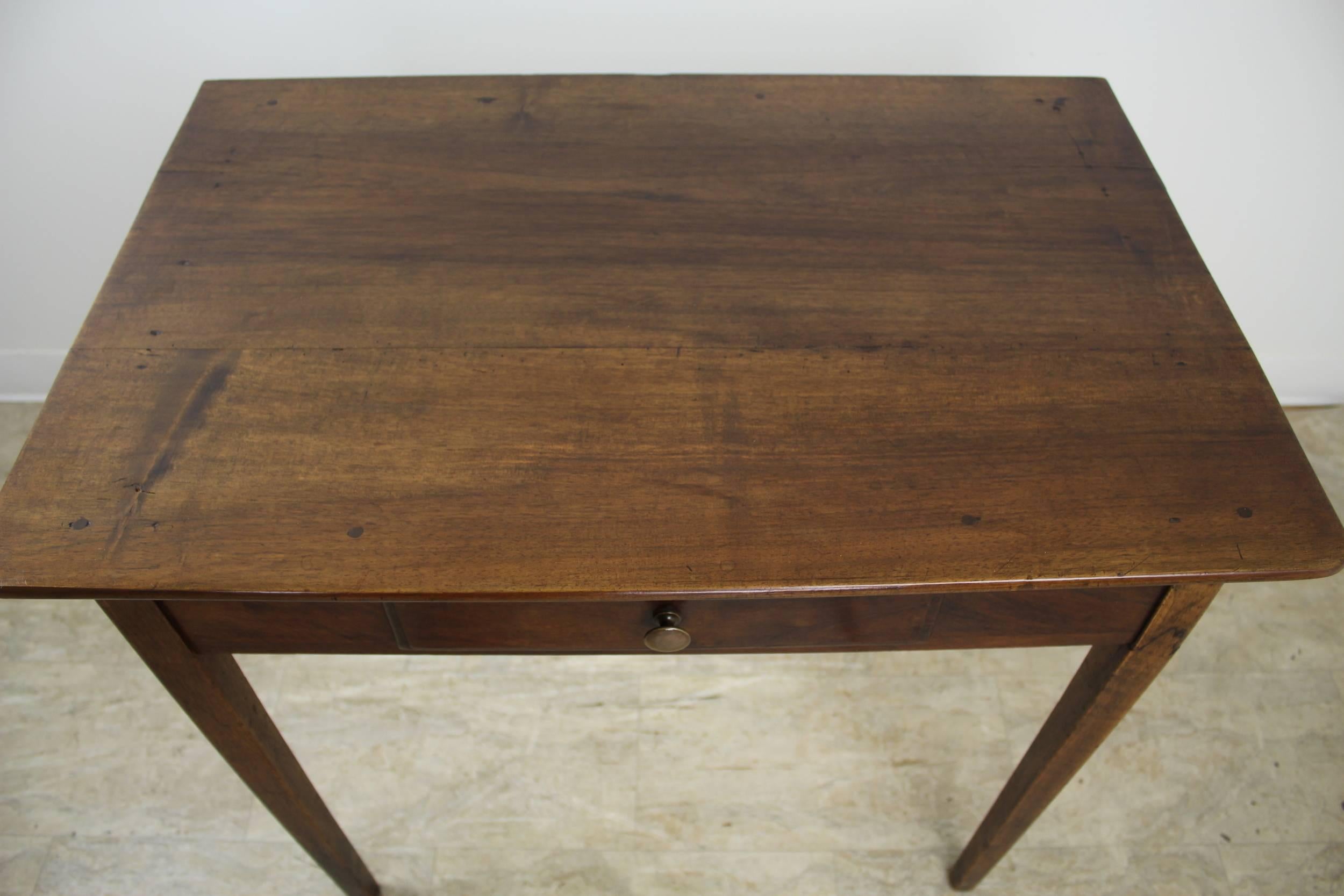 19th Century Antique Walnut Side Table with Side Extensions