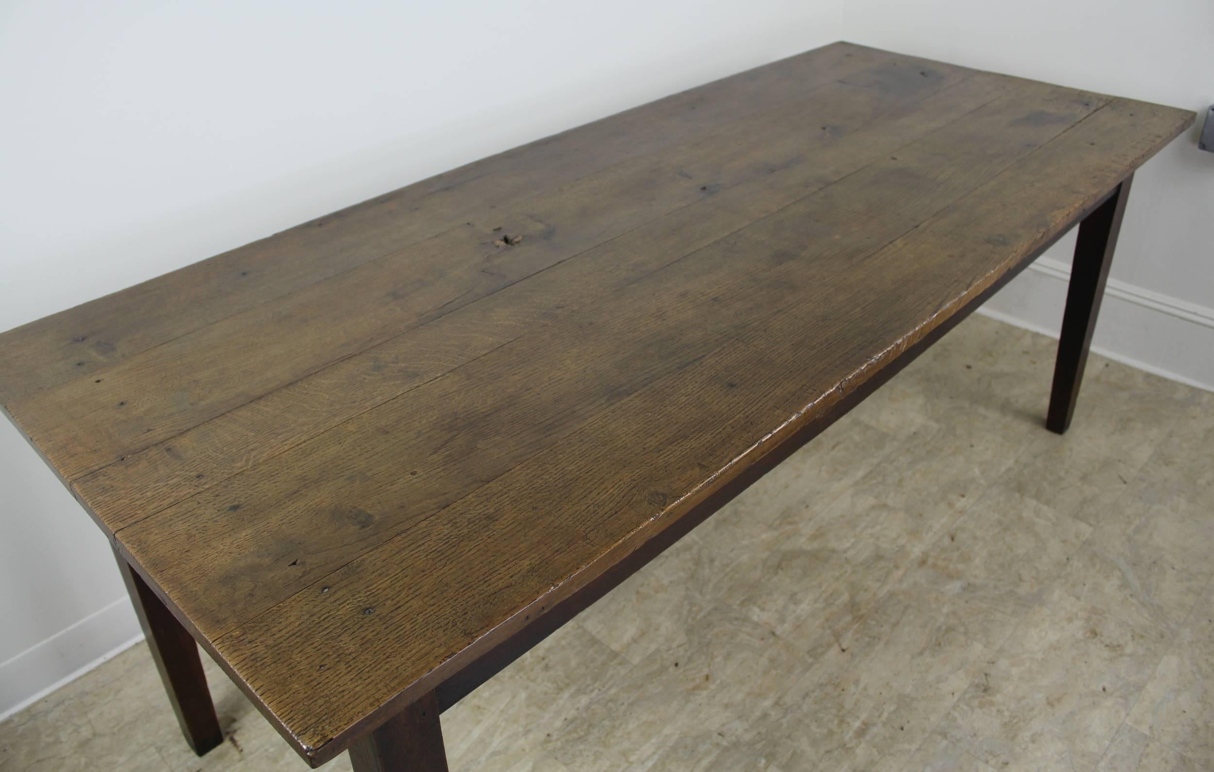 Antique Oak Farm Table In Good Condition In Port Chester, NY