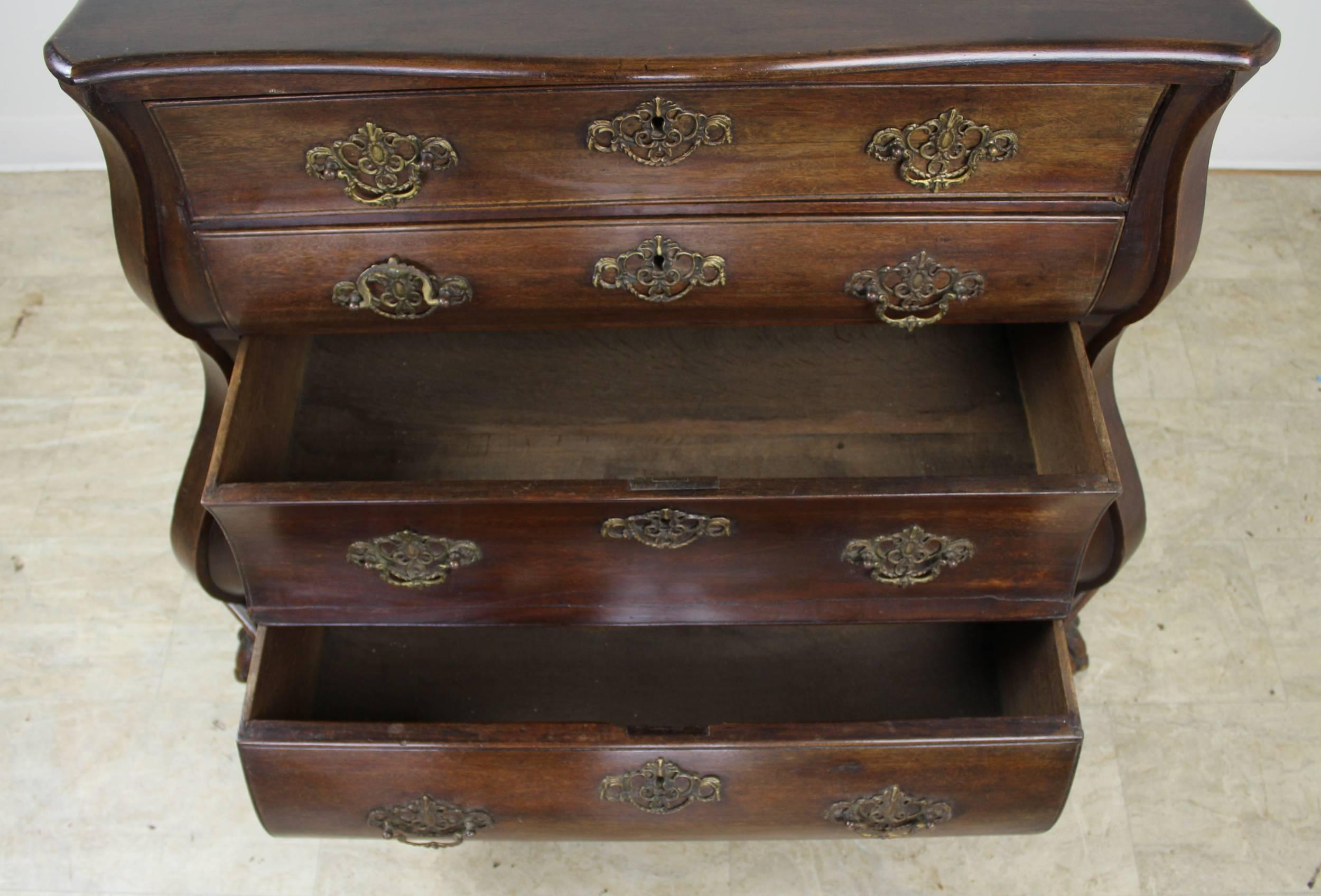 18th Century Dutch Oak Bombe Chest or Commode For Sale 1