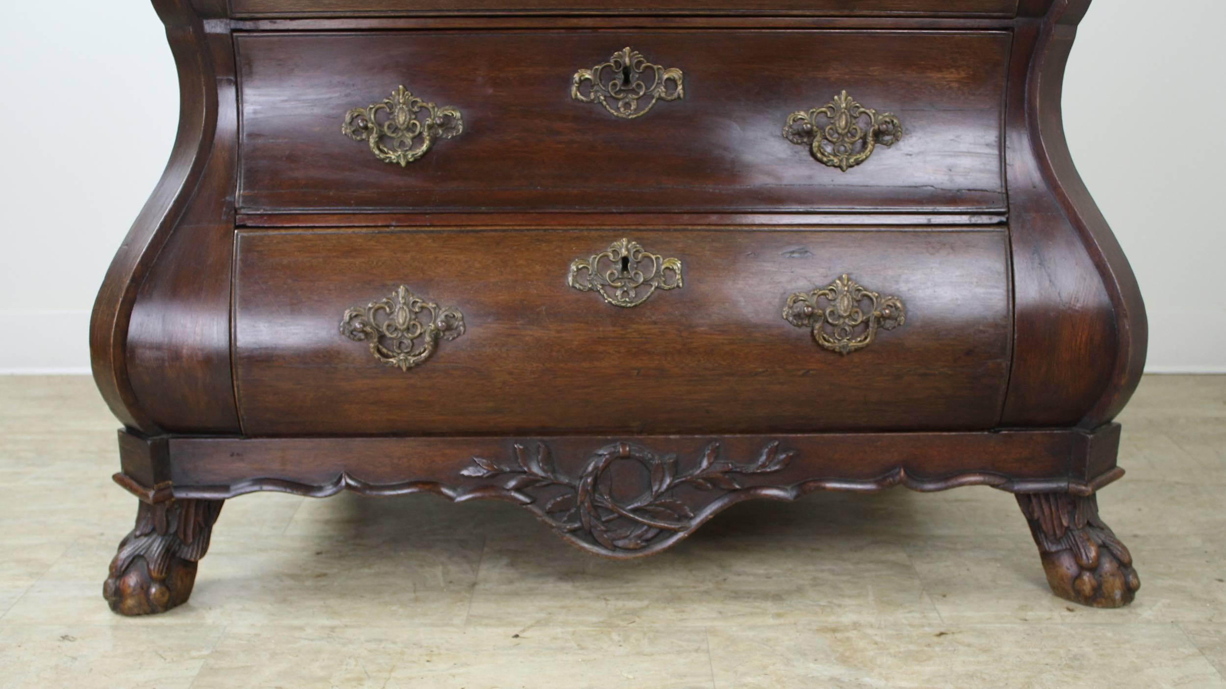 18th Century Dutch Oak Bombe Chest or Commode For Sale 2