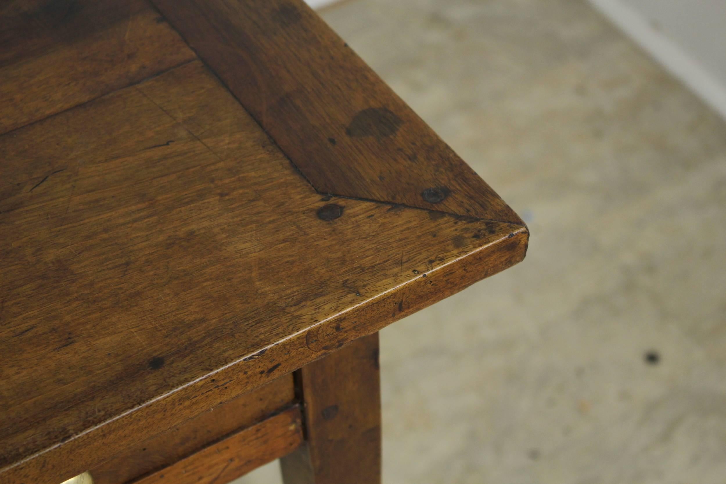 Square Antique Walnut Side Table 1