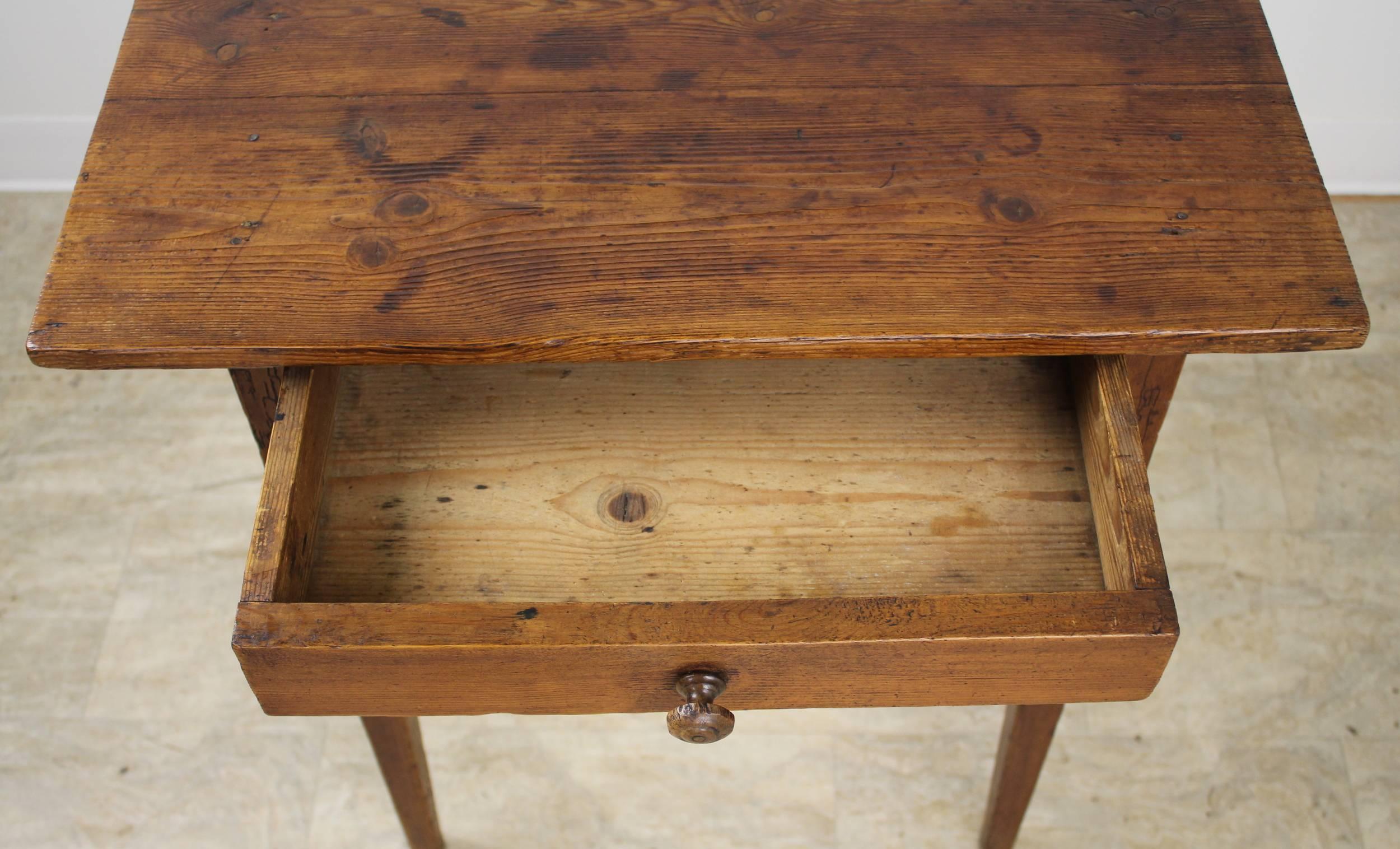 Rustic Antique French Pine Side Table 2