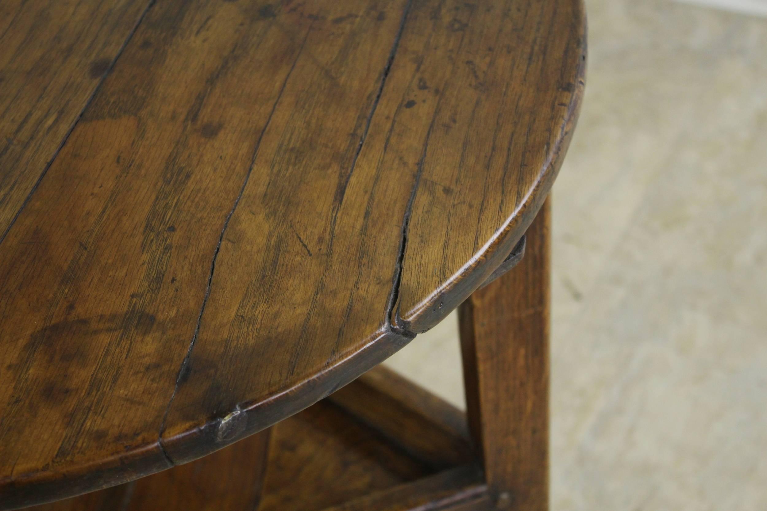 French Antique Oak Cricket Table