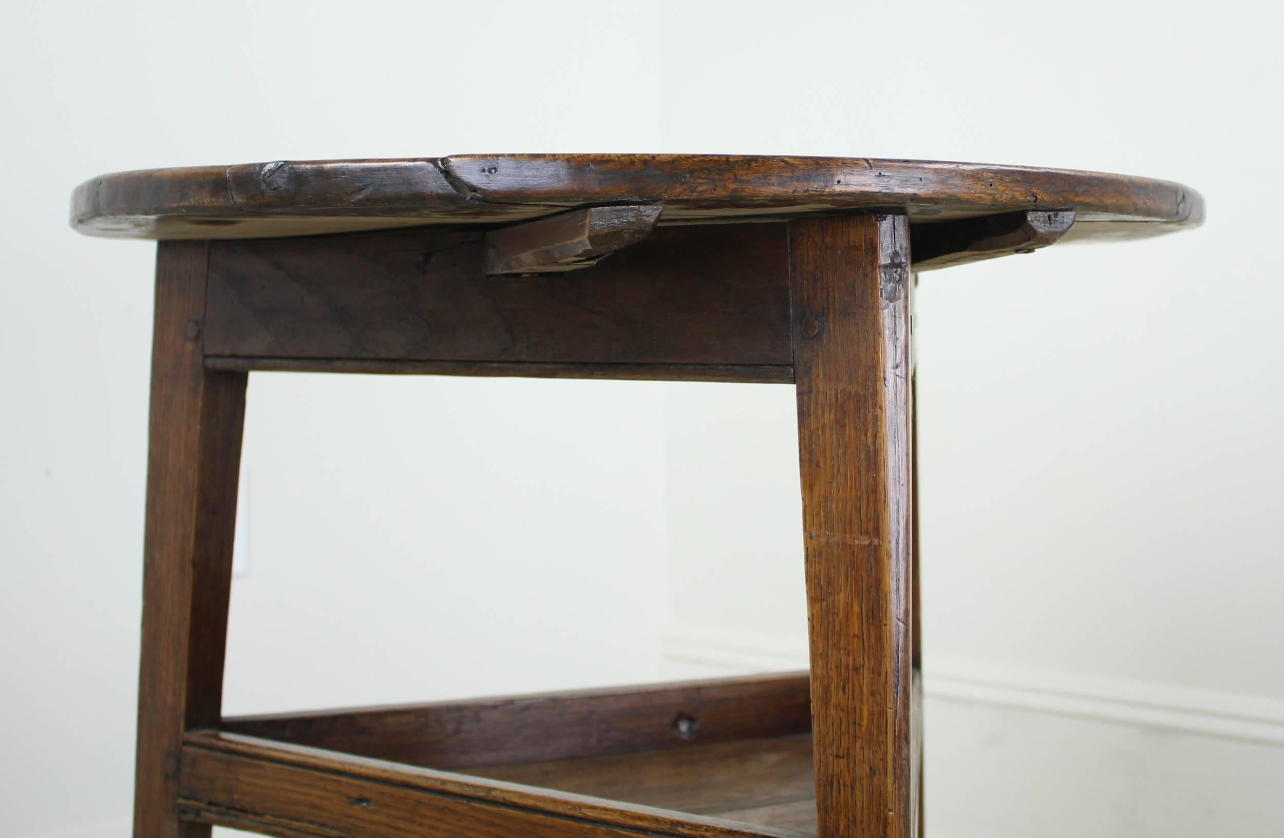18th Century Antique Oak Cricket Table