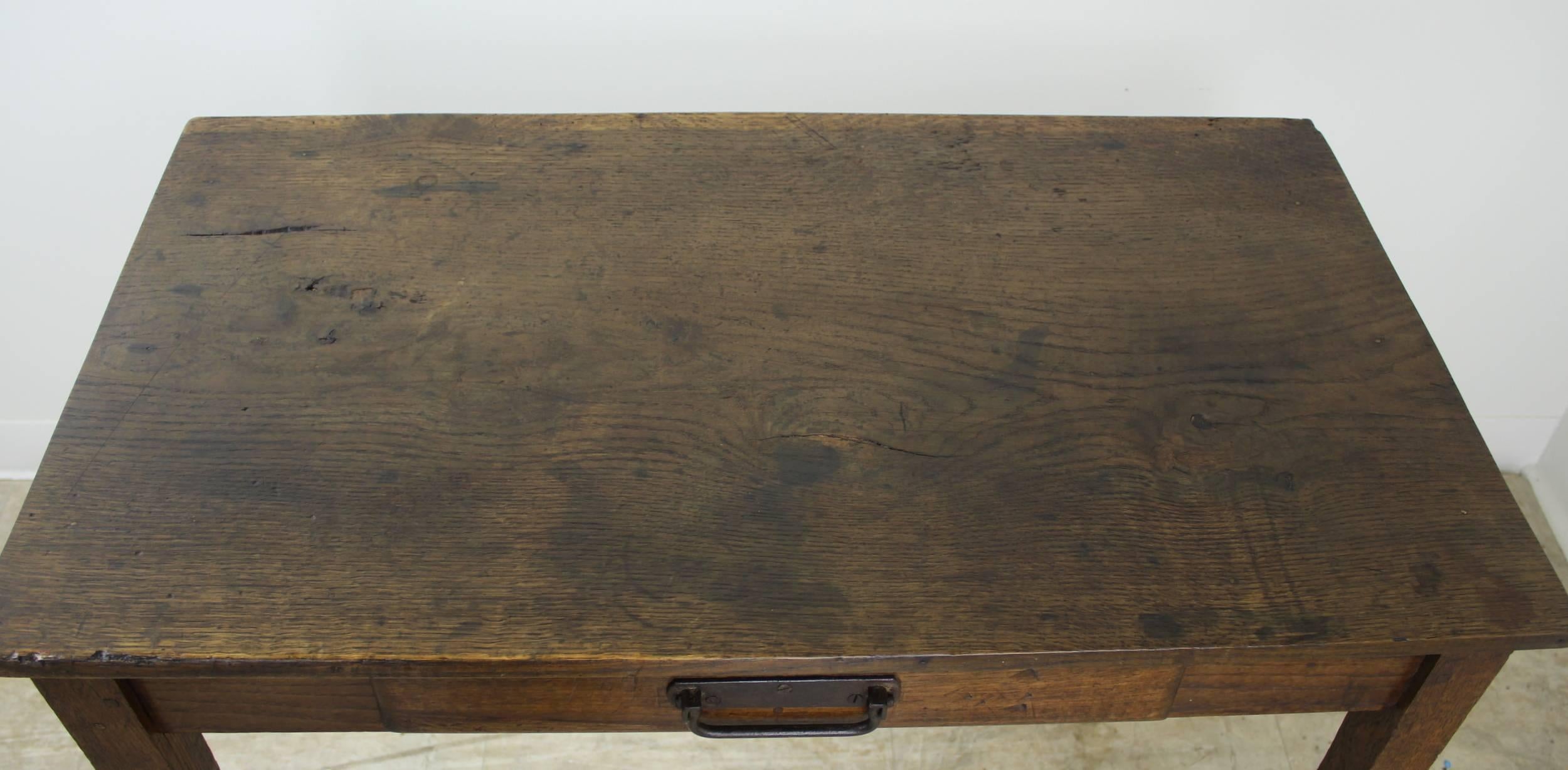 19th Century Antique One Plank Oak Side Table